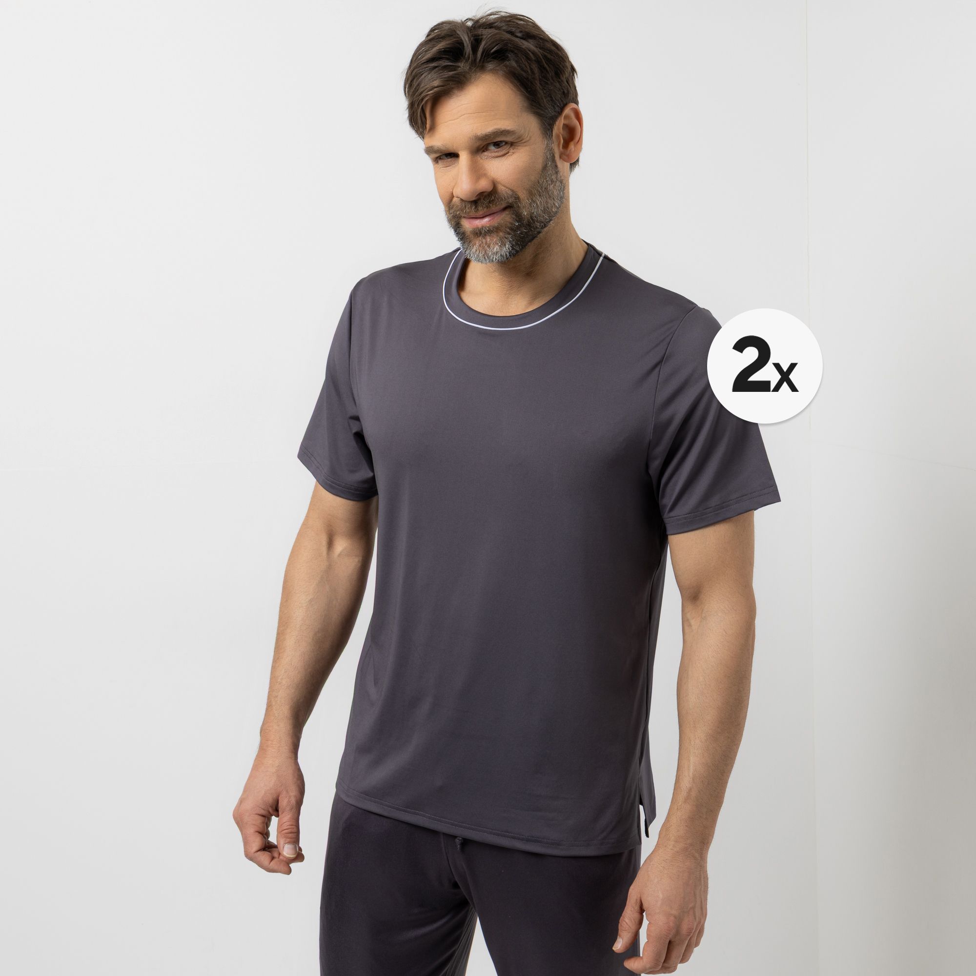 MEN'S TOUCH 2 Shirts 1/2-Arm Rundhalsausschnitt Mikrofaser