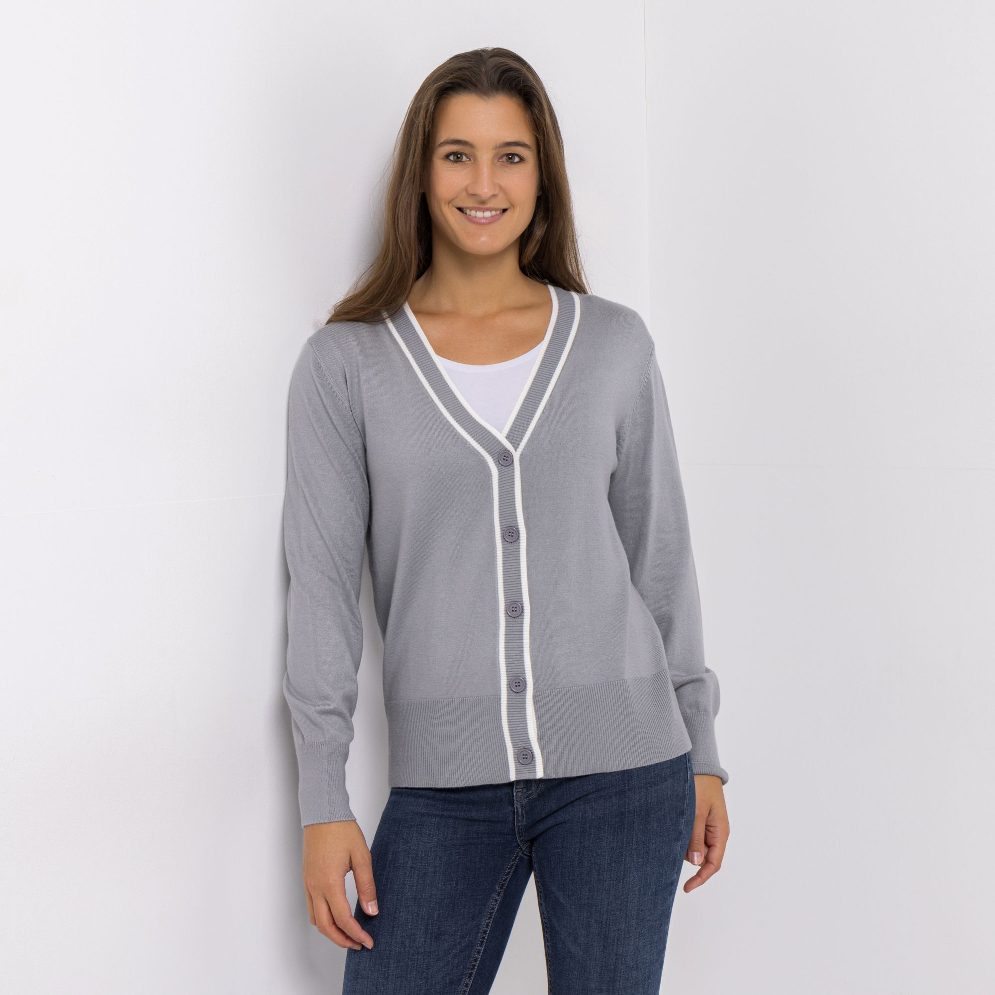 CASHMASOFT Cardigan V-Ausschnitt Knopfleiste Cashmeregriff