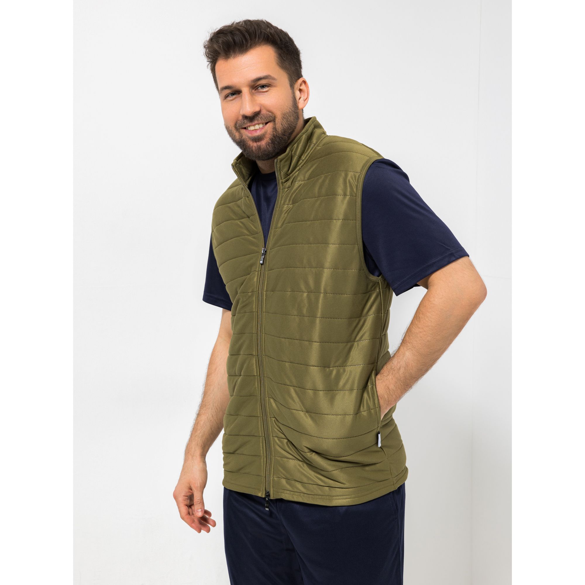 MEN'S TOUCH Weste Stehkragen 2-Wege-Reißverschluss Seitentaschen