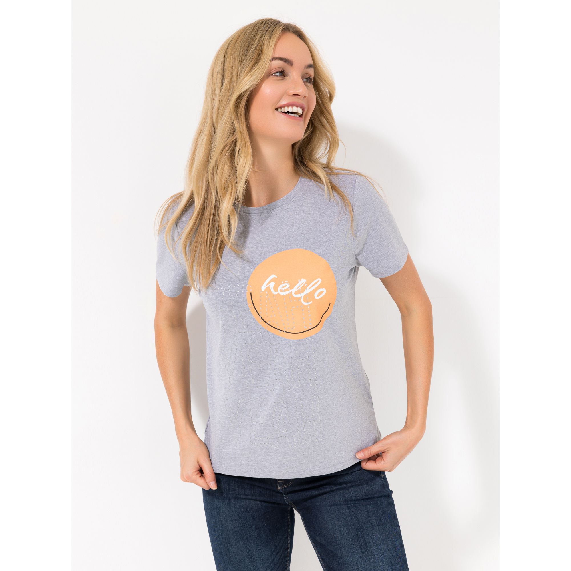 LOVELY SISTERS® Shirt, 1/2-Arm Rundhalsausschnitt Allover Druck figurumspielend