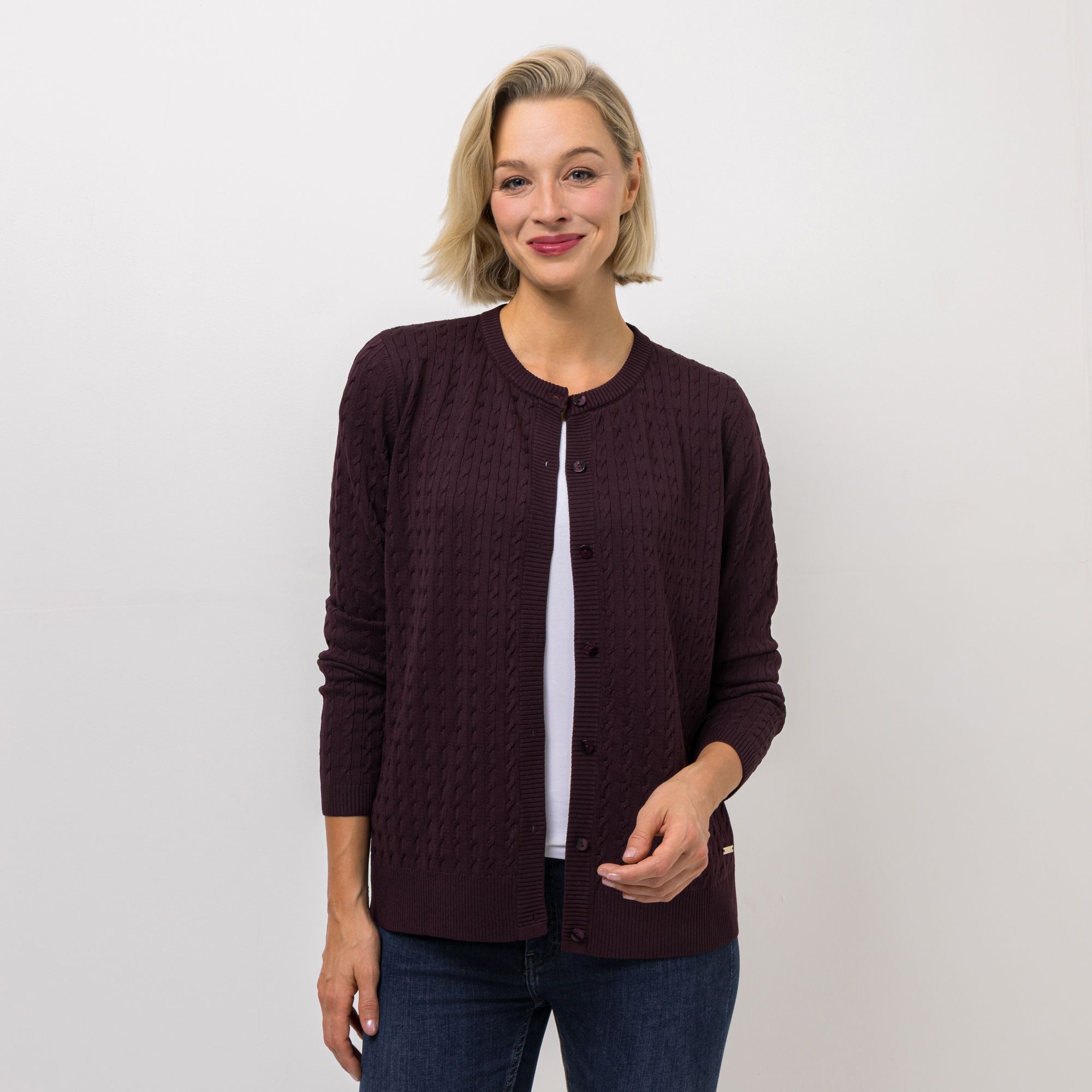AMINATI® Cardigan, langarm Knopfleiste Zopfmuster figurumspielend