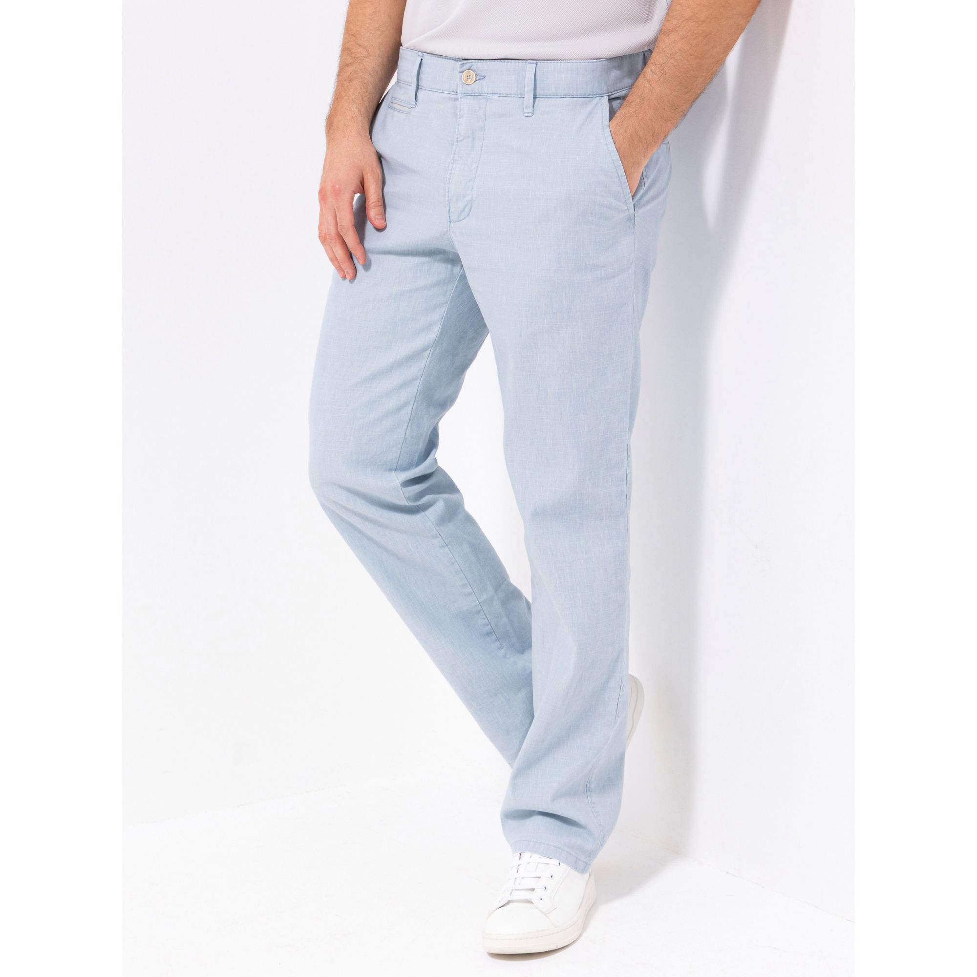 CLUB OF COMFORT® Herrenhose Garvey Chino-Style Komfortbund Leinen-Baumwoll Mix