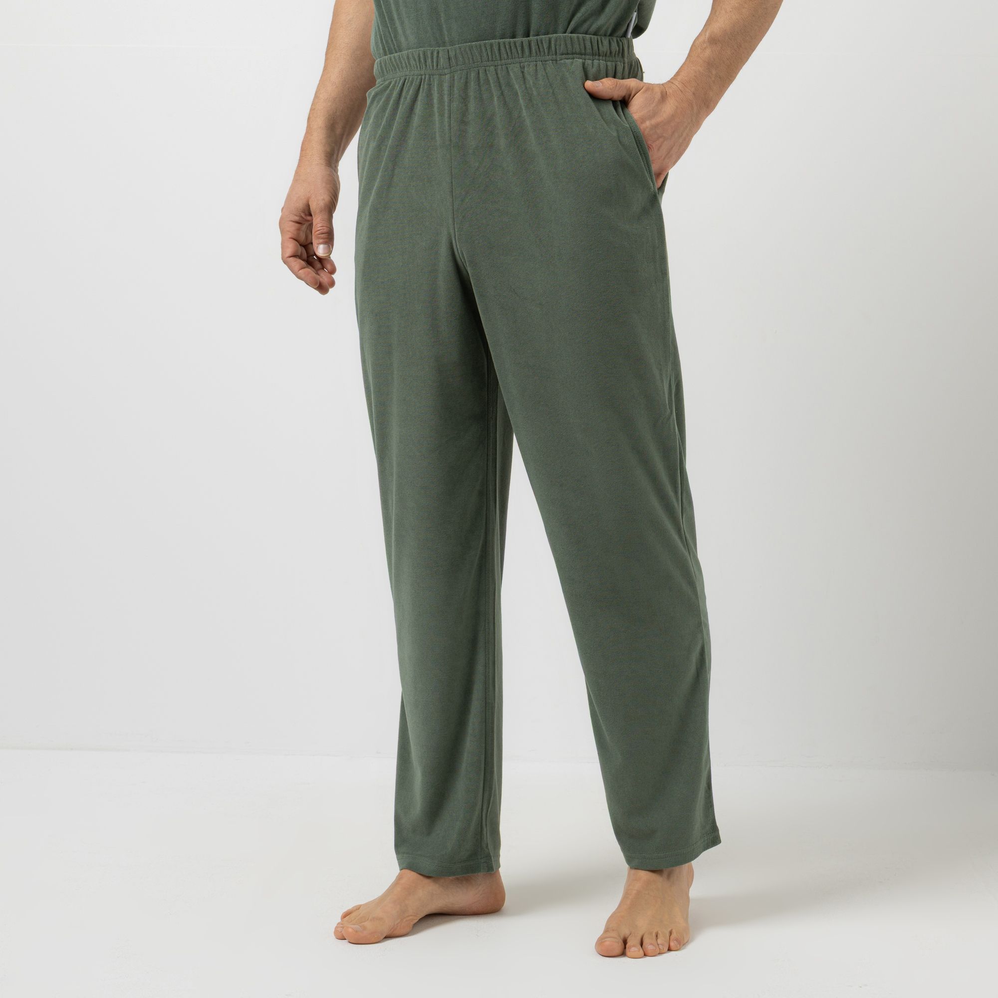 MEN'S TOUCH Hose, 1/1-Länge schmale Passform Mikrofaser Rundumdehnbund