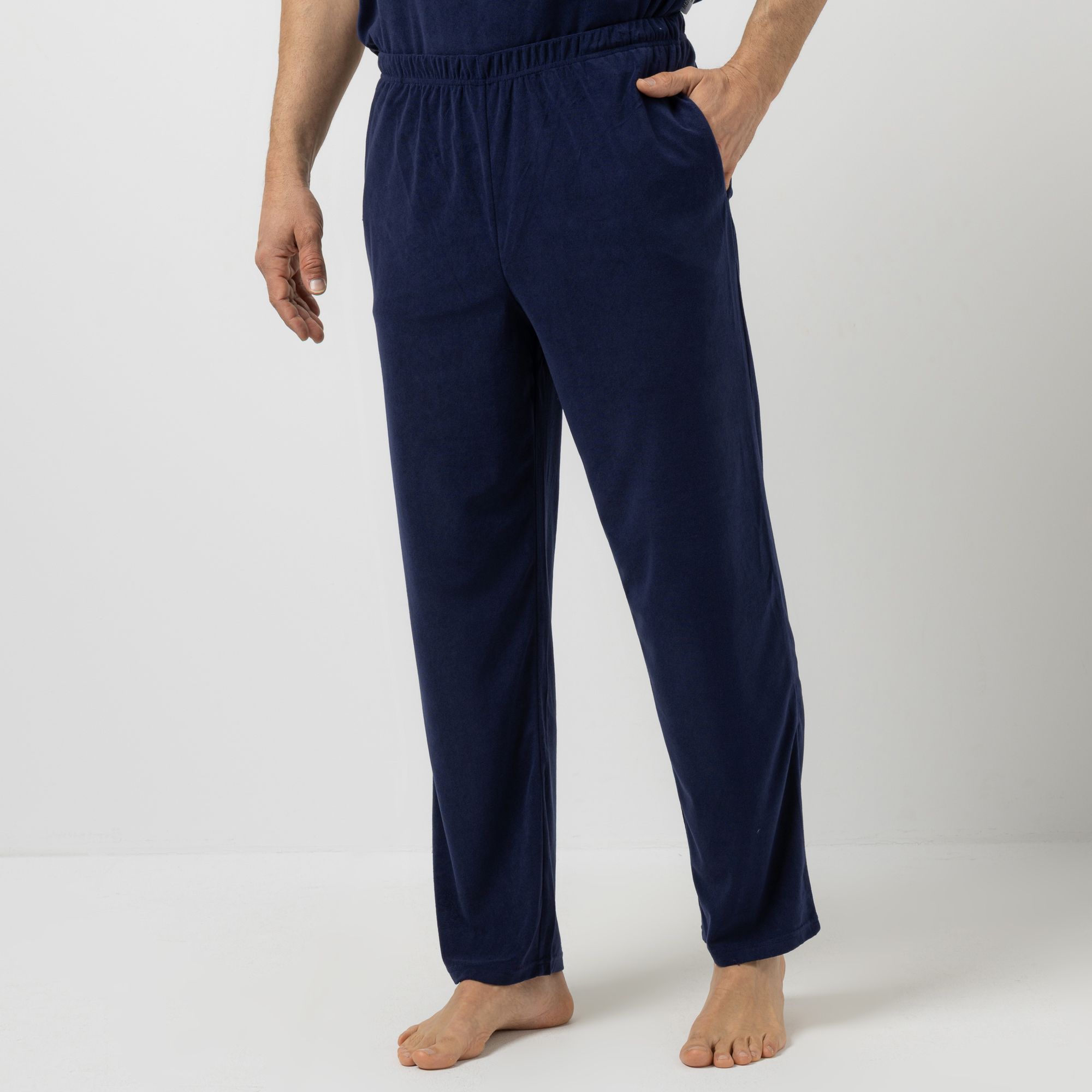 MEN'S TOUCH Hose, 1/1-Länge schmale Passform Mikrofaser Rundumdehnbund