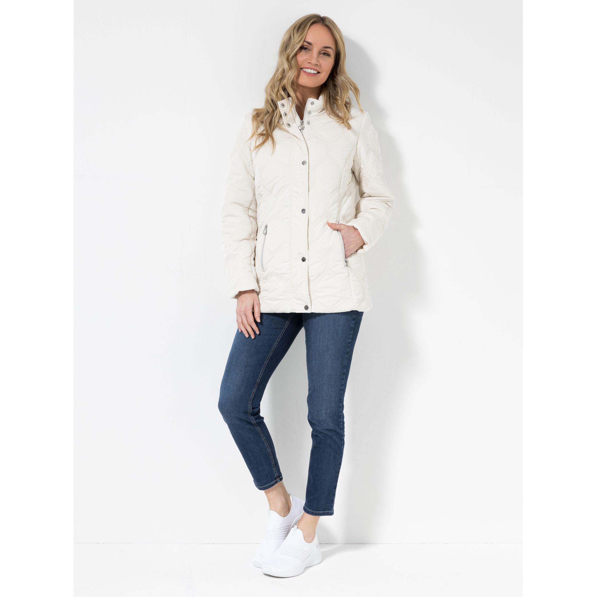 CENTIGRADE Steppjacke Wabensteppung Stehkragen 2-Wege-Zipper
