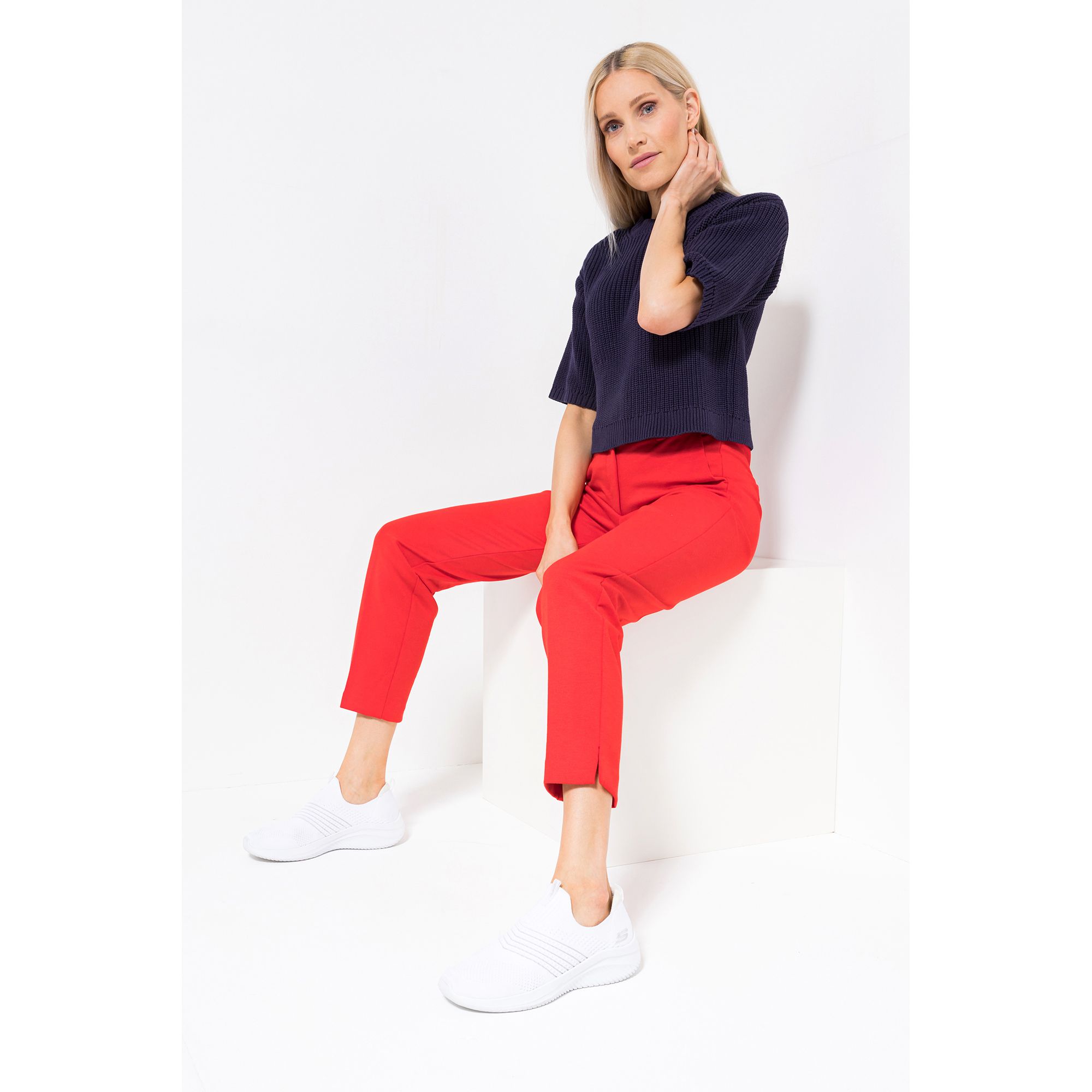 LOVELY SISTERS® Hose, knöchellang Seitenschlitze gerades Bein Gummibund hinten