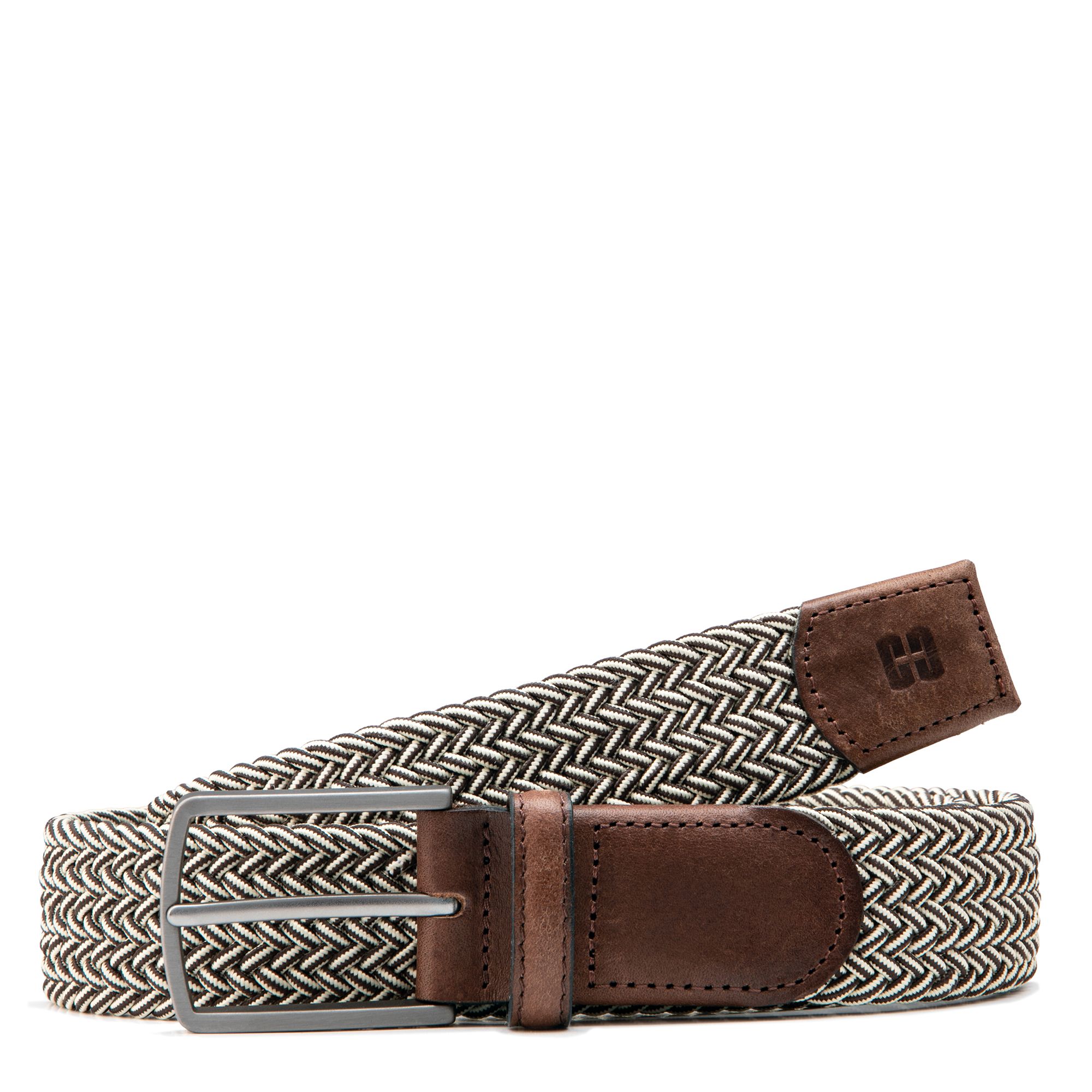 CLUB OF COMFORT® Herrengürtel Leder Besatz sportive Schnalle Flechtoptik