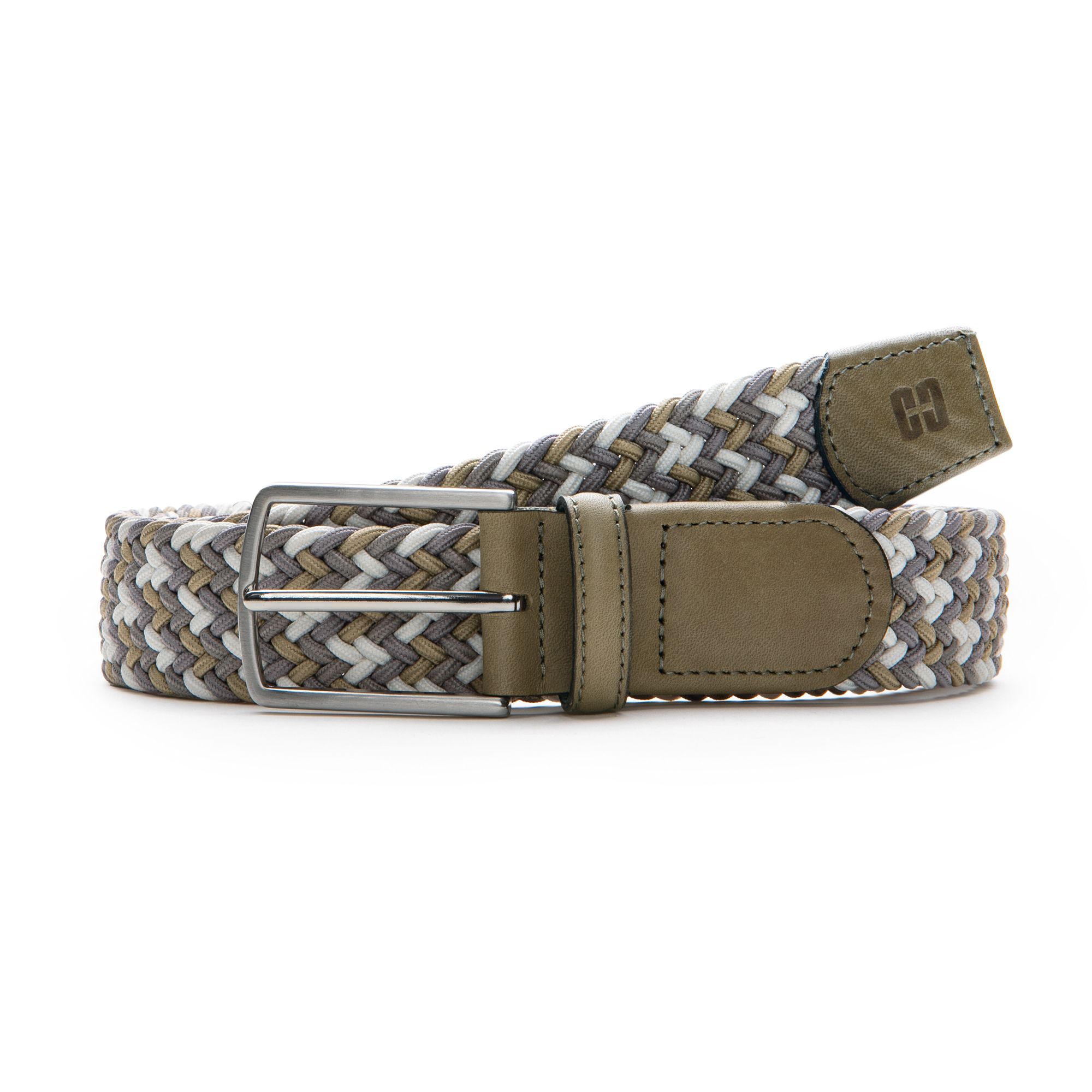 CLUB OF COMFORT® Herrengürtel Leder Besatz sportive Schnalle Flechtoptik