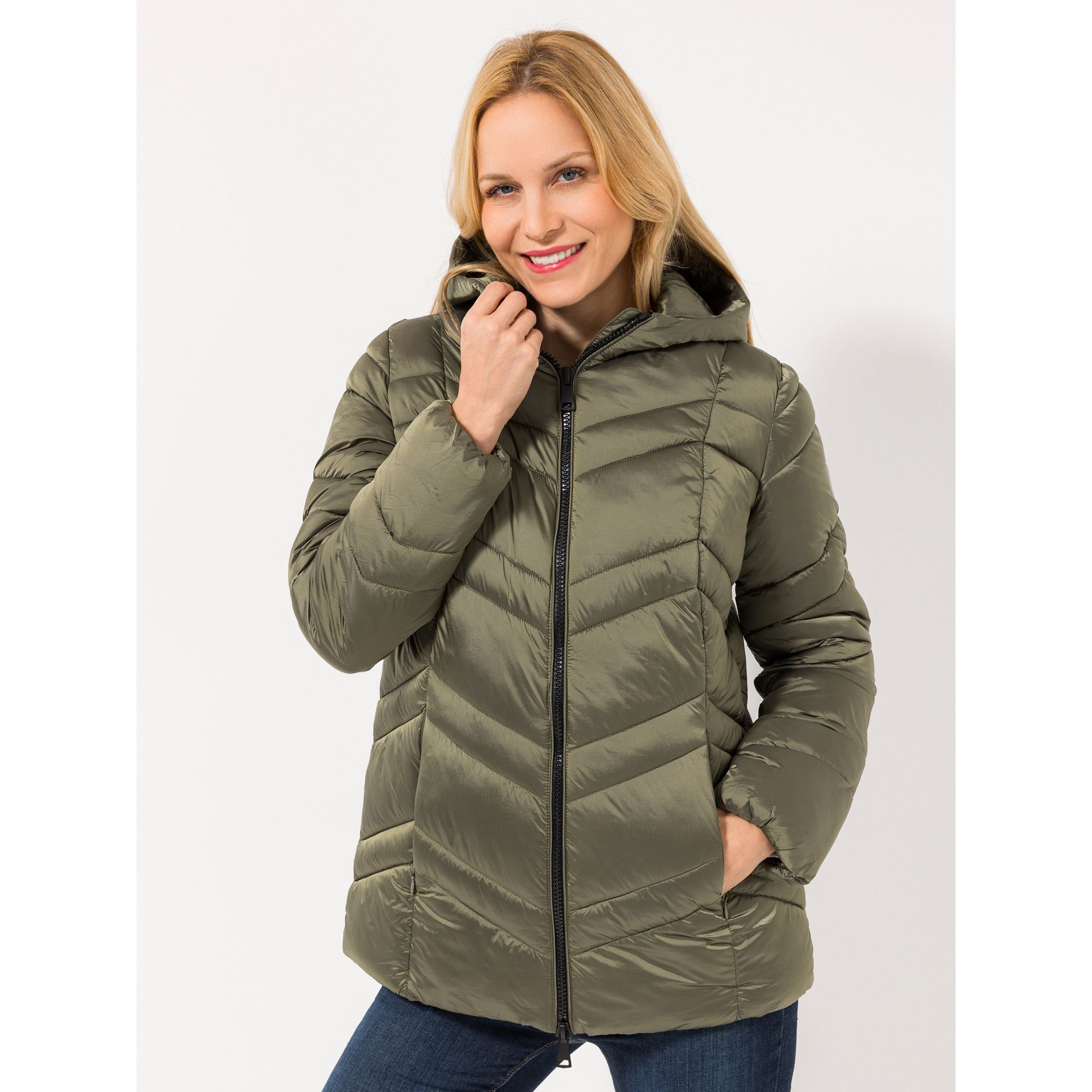 CENTIGRADE Steppjacke feste Kapuze 2-Wege-Zipper Eingrifftaschen