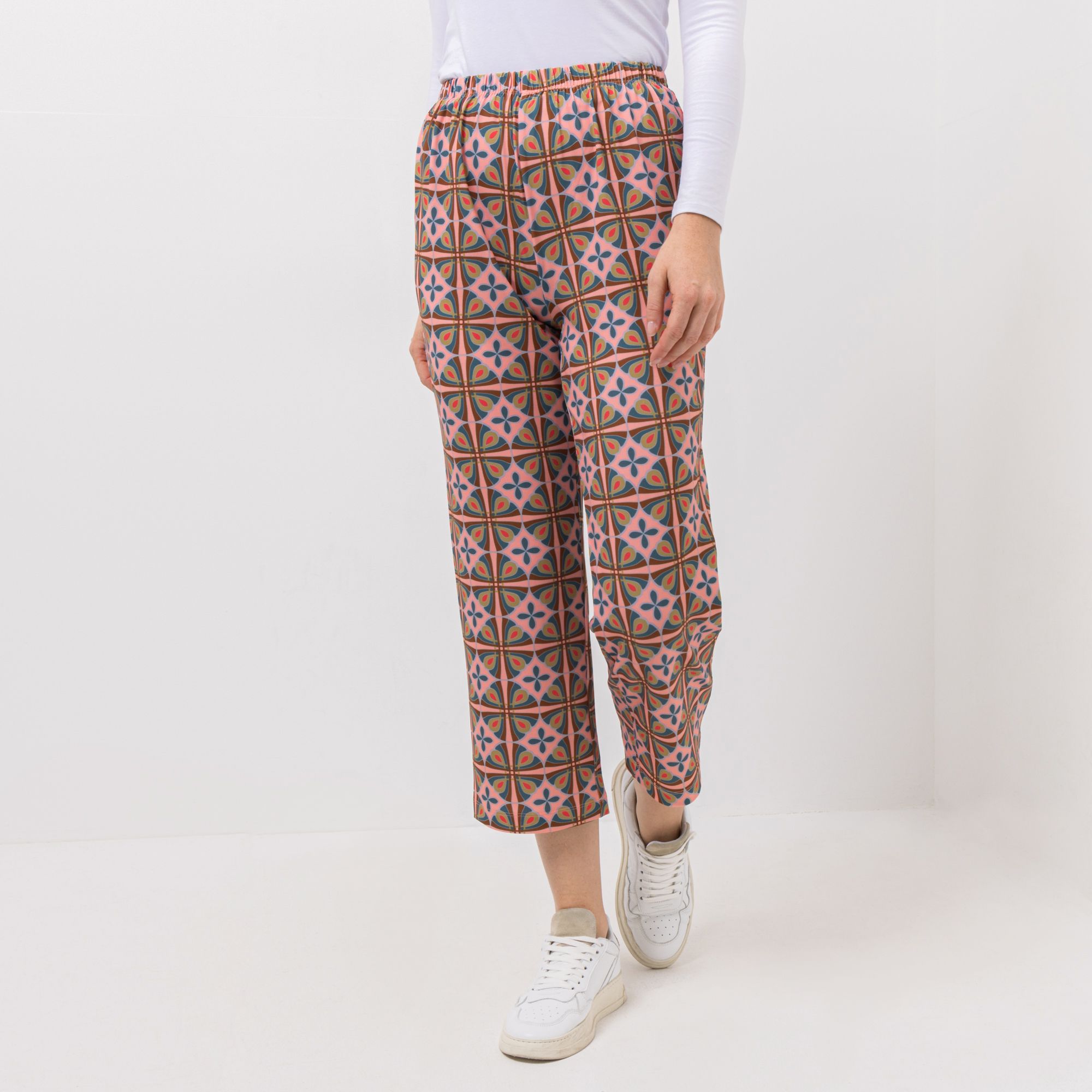 IN-PRINT Hose 7/8-Länge Allover-Druck Rundumdehnbund Lockere Passform