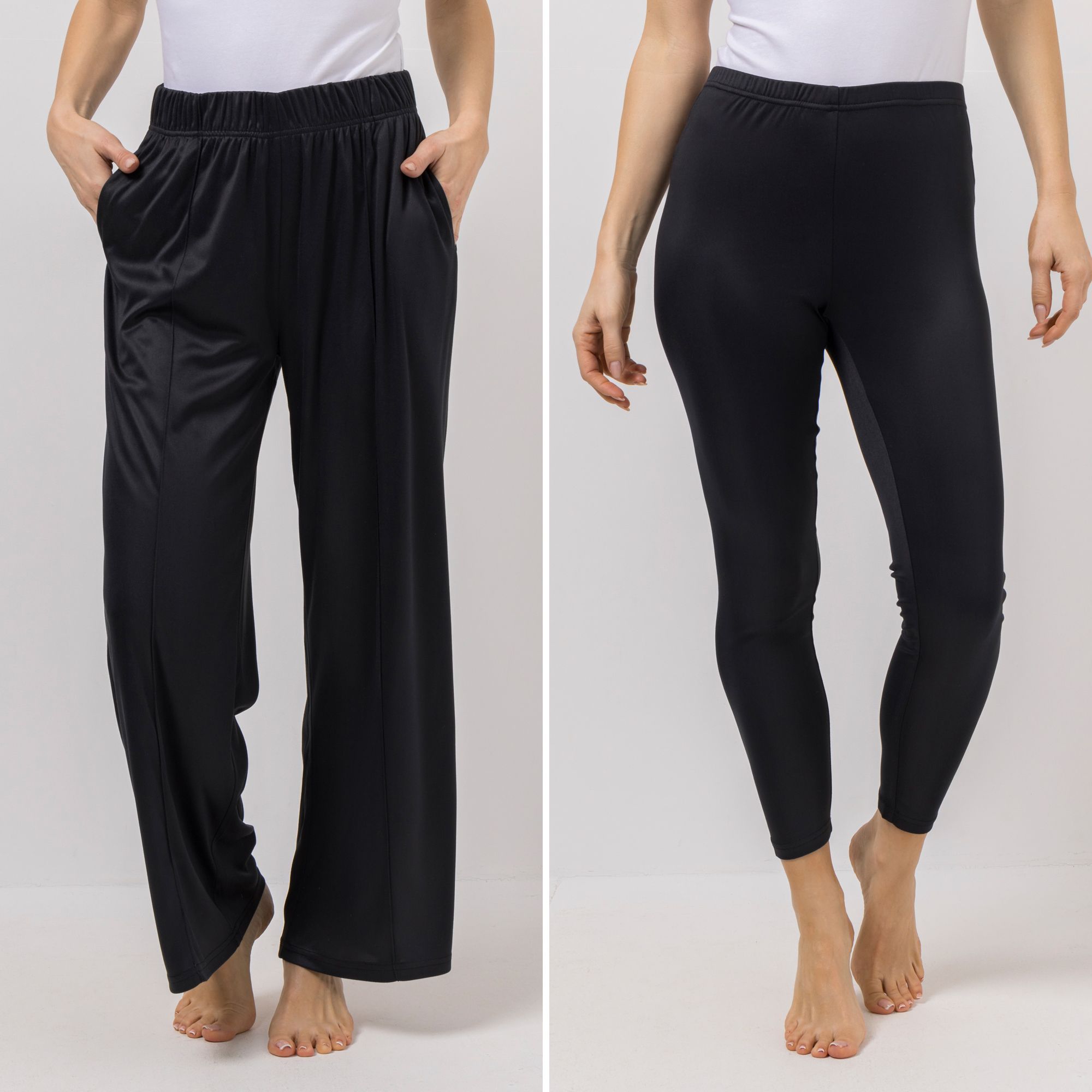 JERYMOOD HOMEWEAR Hose und Leggings Mikrofaser Rundumdehnbund uni