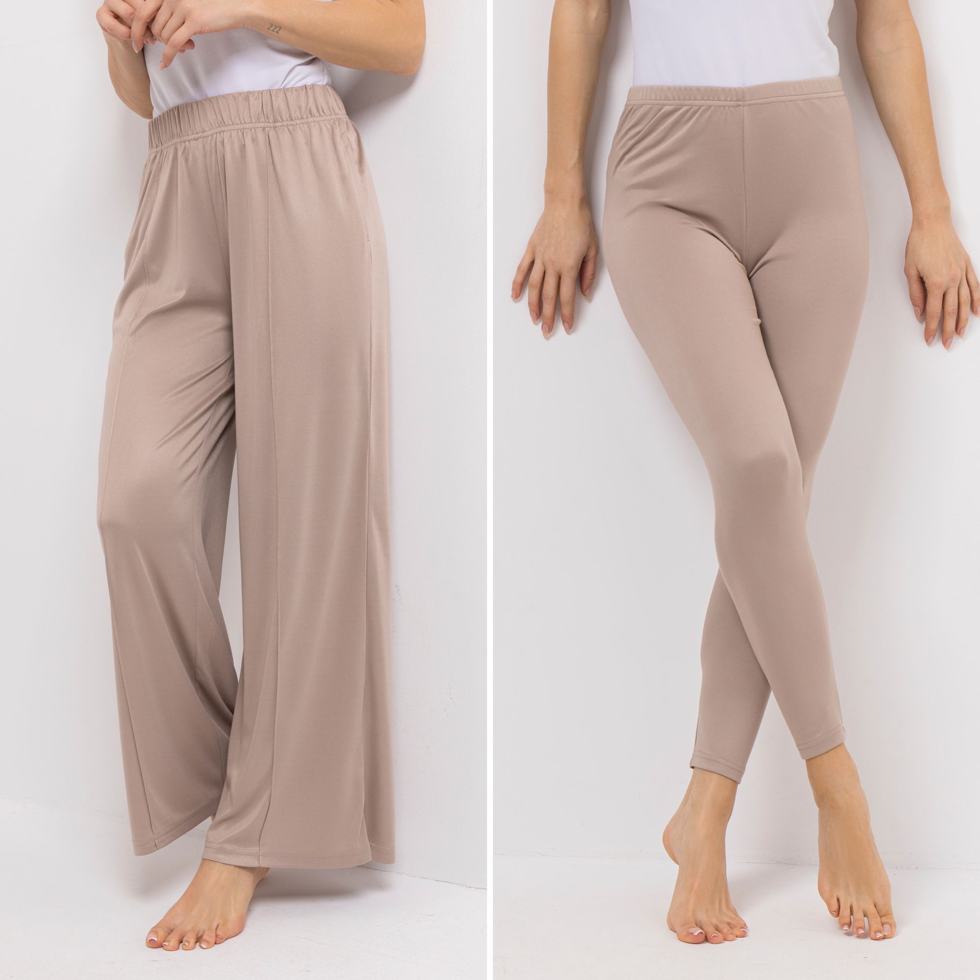 JERYMOOD HOMEWEAR Hose und Leggings Mikrofaser Rundumdehnbund uni