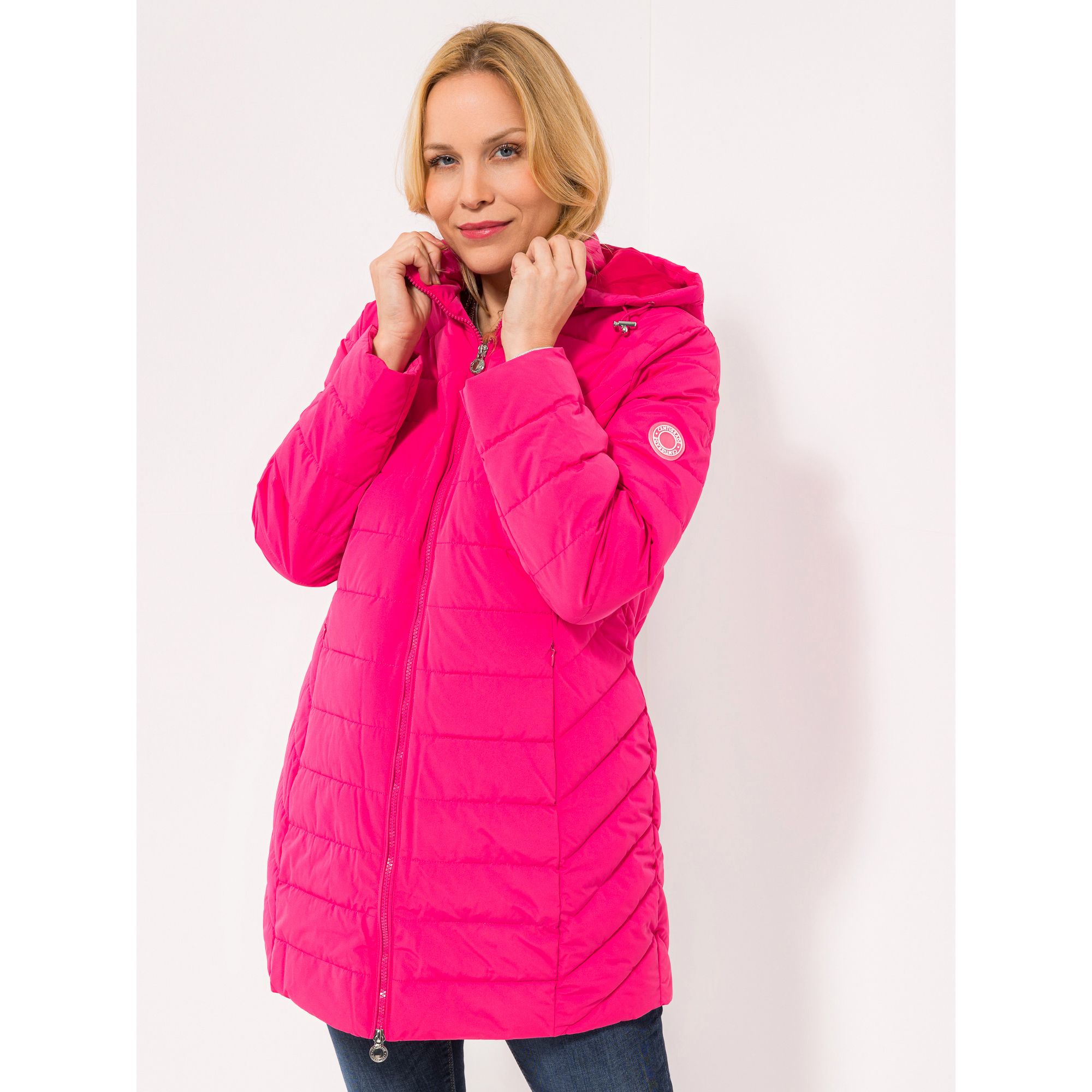CENTIGRADE Steppjacke abnehmbare Kapuze 2-Wege-Zipper Einschubtaschen