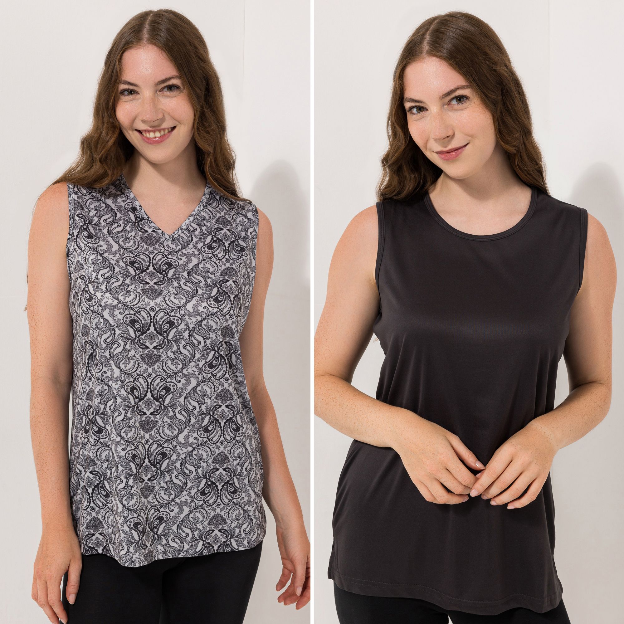 JERYMOOD HOMEWEAR 2 Tops Mikrofaser 1x bedruckt 1 x uni