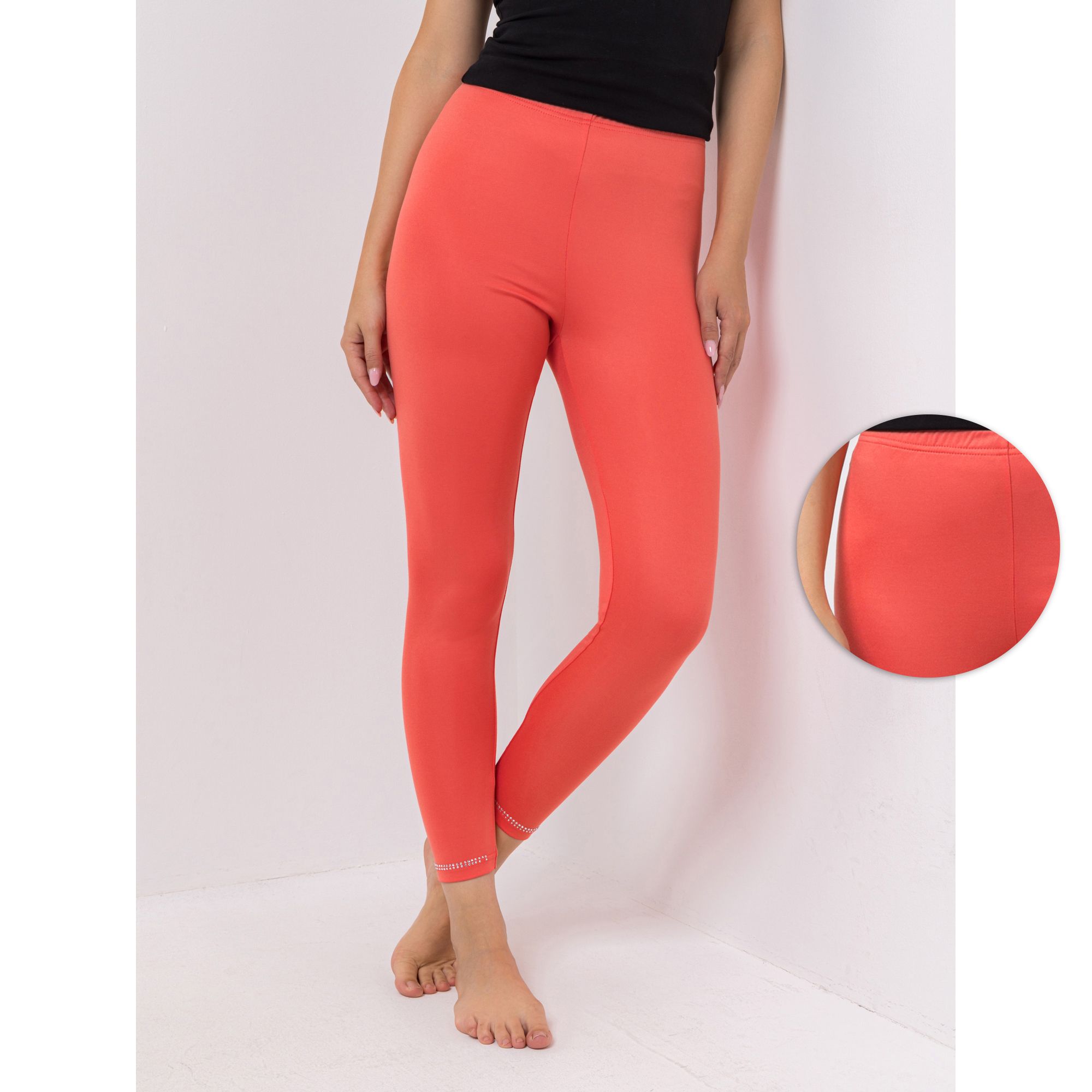 JERYMOOD HOMEWEAR 2 Leggings Mikrofaser knöchellang 1x mit Strassdetails