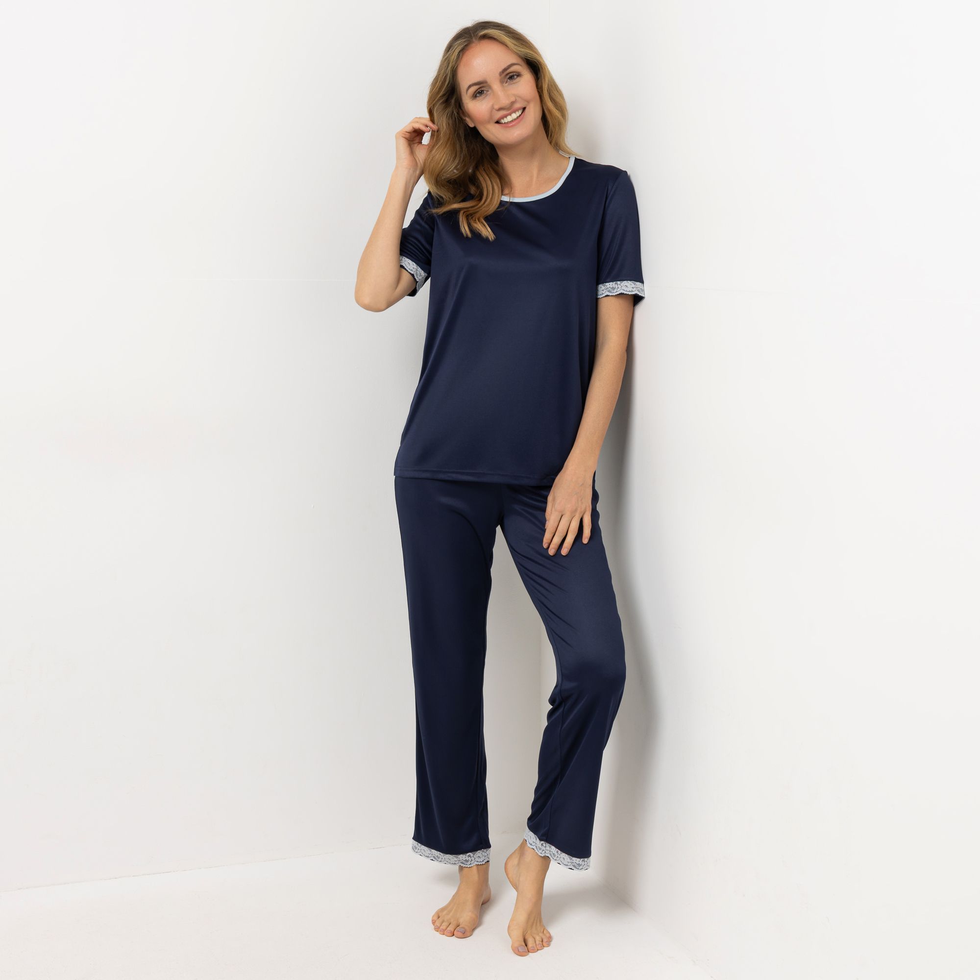 LITTLE ROSE Pyjama-Set Mikrofaser Shirt, 1/2-Arm Hose, 1/1-Länge