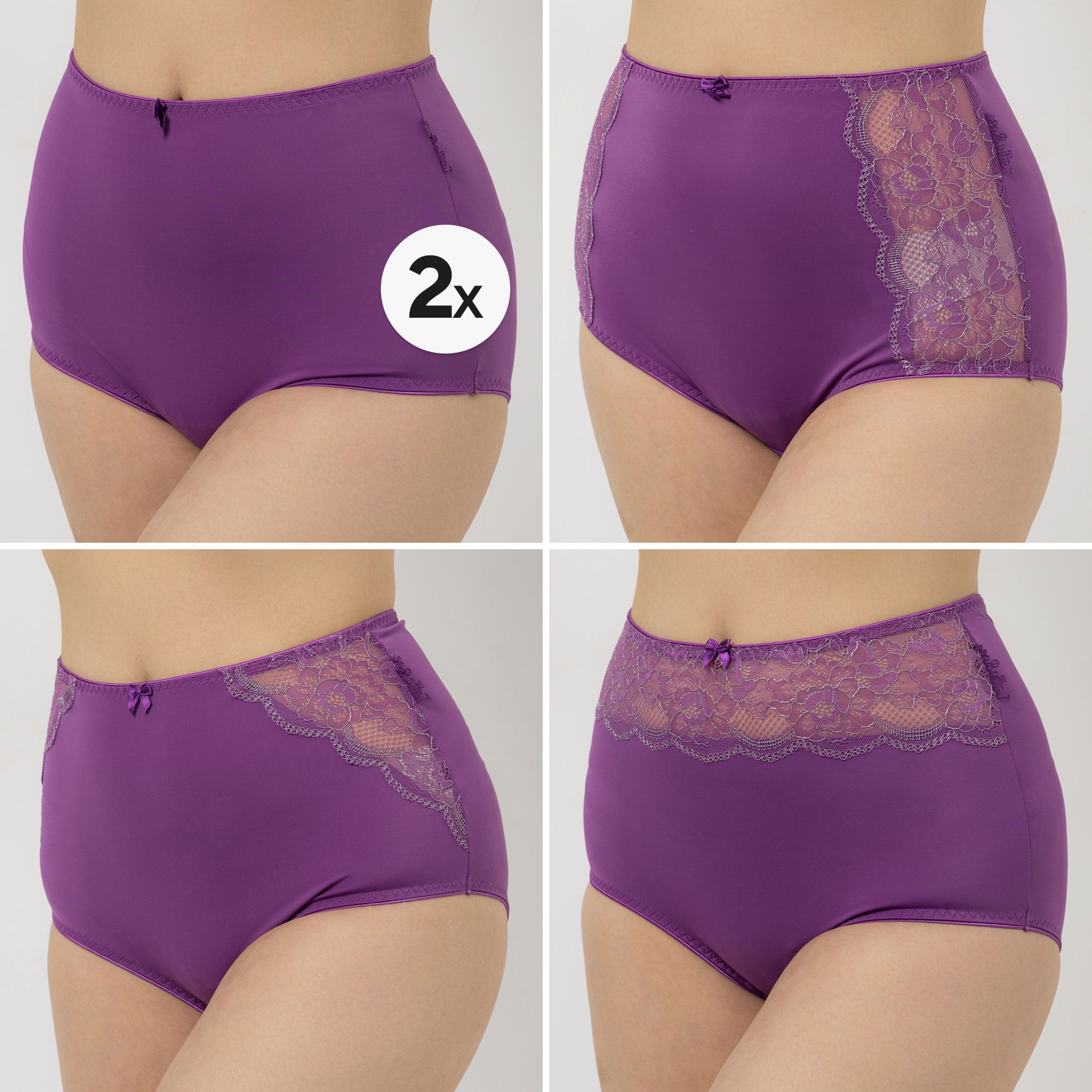 LITTLE ROSE 5 Maxislips Mikrofasermischung 3x Spitzendetails, 2x uni