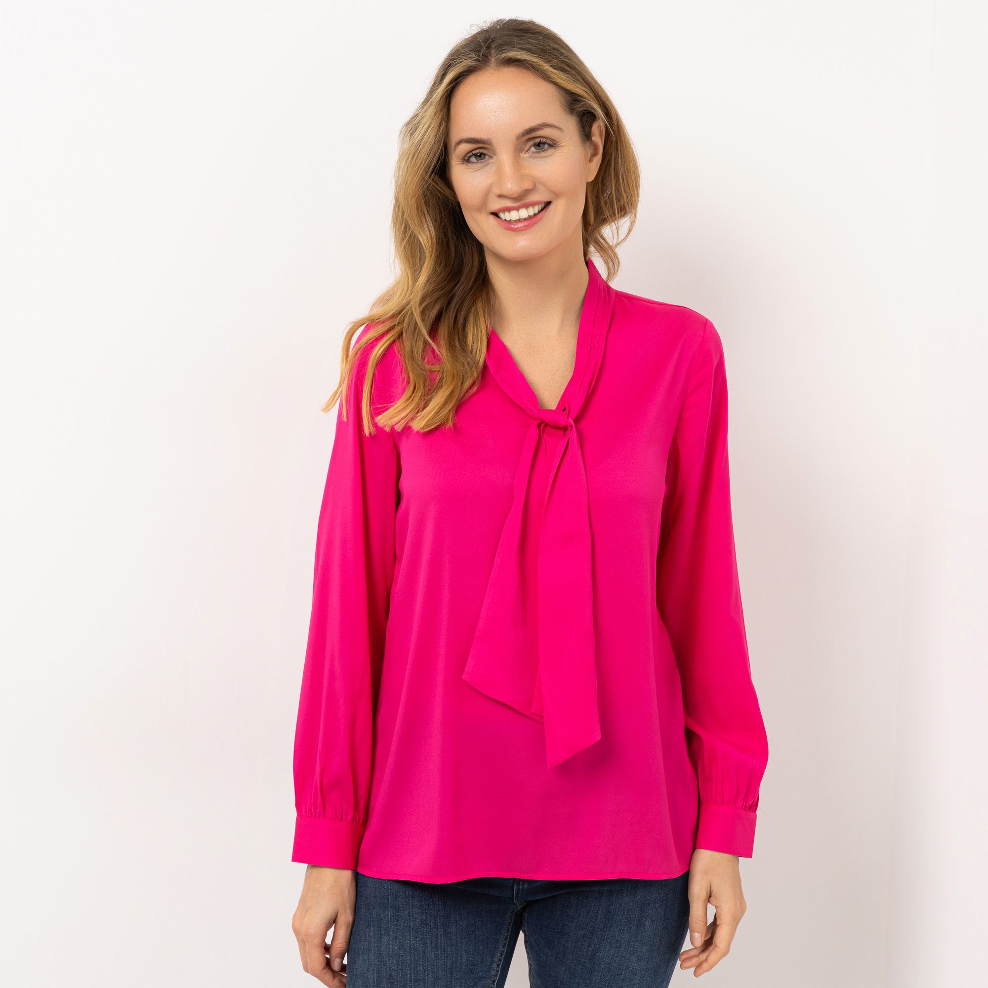 VIA MILANO Bluse, 1/1-Arm Schluppe Manschetten figurumspielend