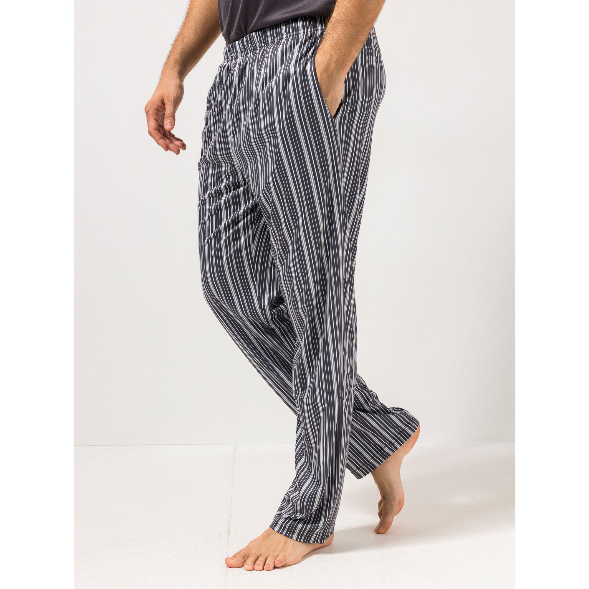 MEN'S TOUCH Hose, 1/1-Länge Rundumdehnbund Seitentaschen Mikrofaser