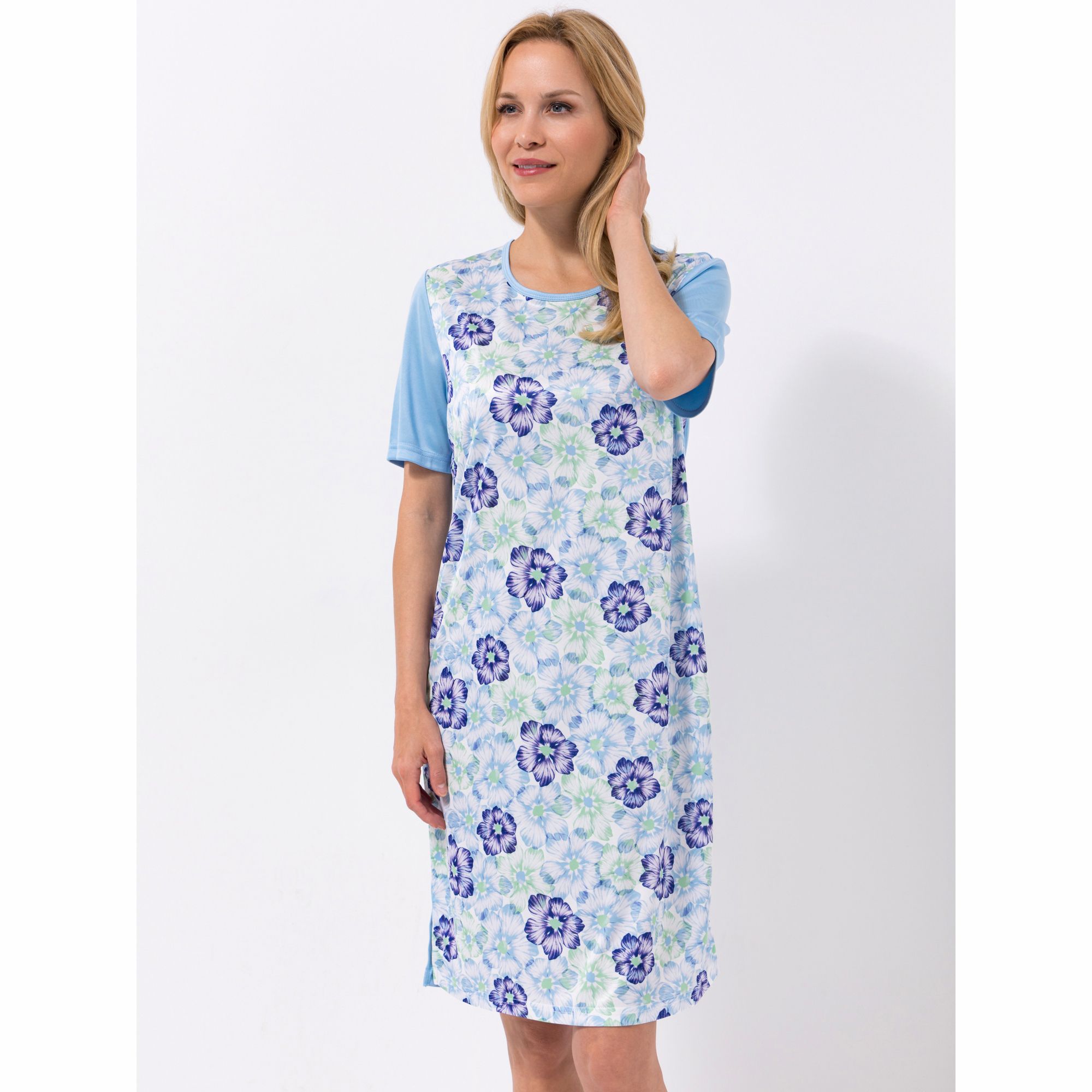 LITTLE ROSE Bigshirt, 1/2-Arm Mikrofaser Rundhalsausschnitt bedruckt