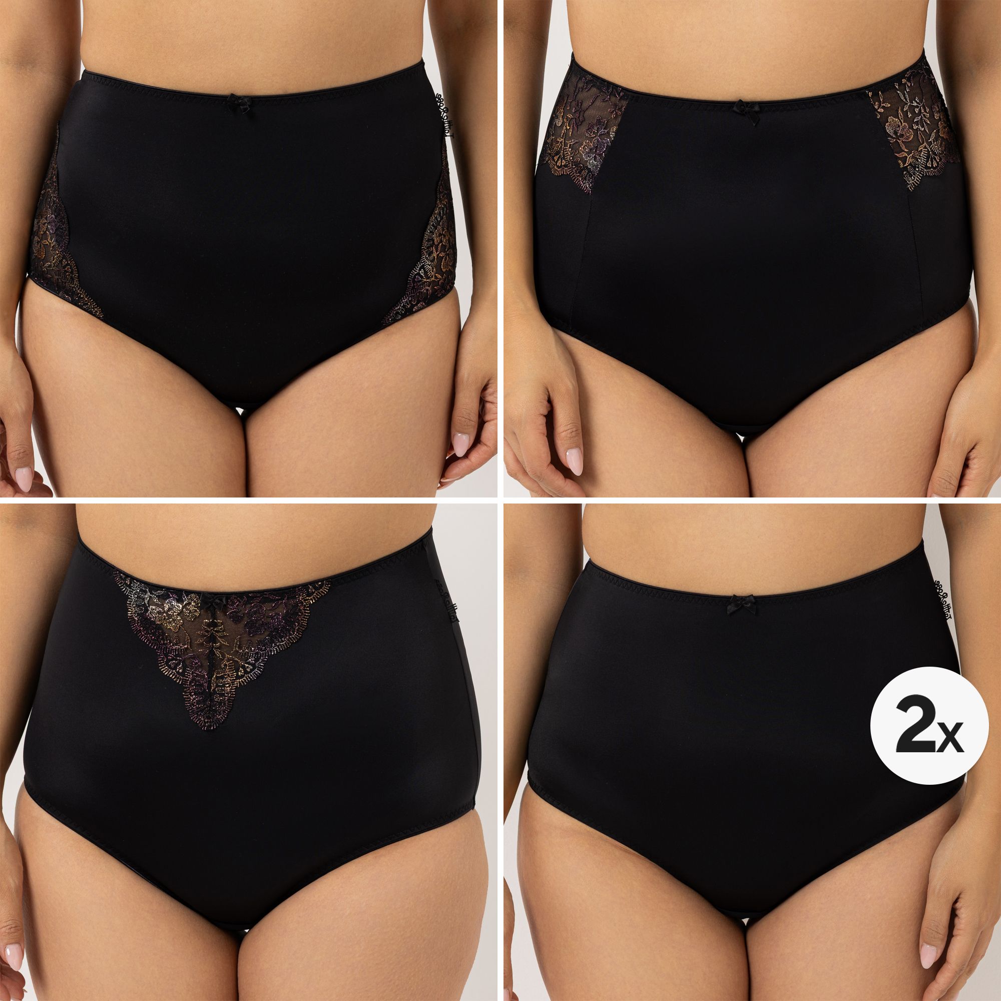 LITTLE ROSE 5 Maxislips Mikrofasermischung 3x Metallic-Details 2x Basic