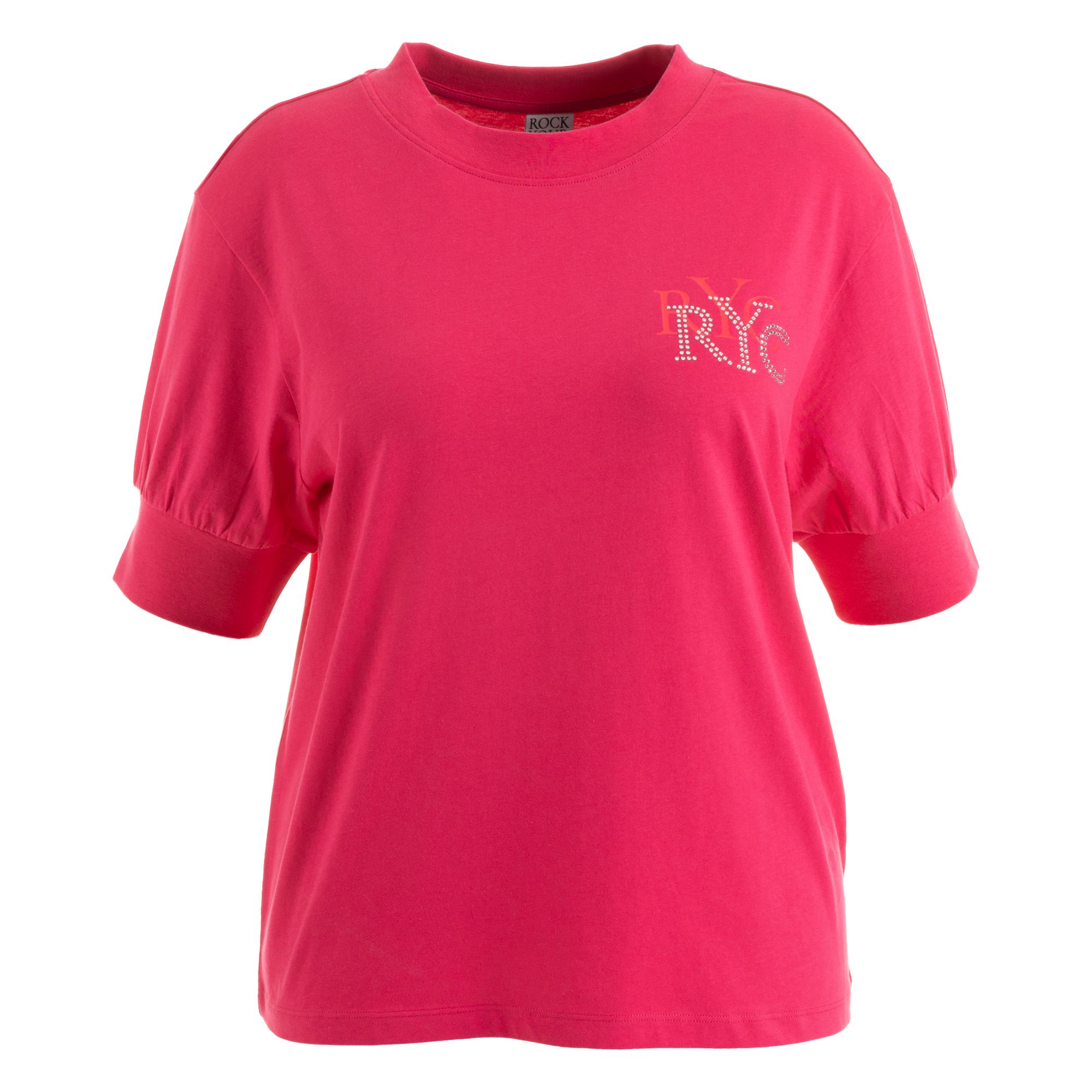 ROCK YOUR CURVES by Angelina K. Shirt, 1/2-Arm Rundhalsausschnitt Strass-Detail