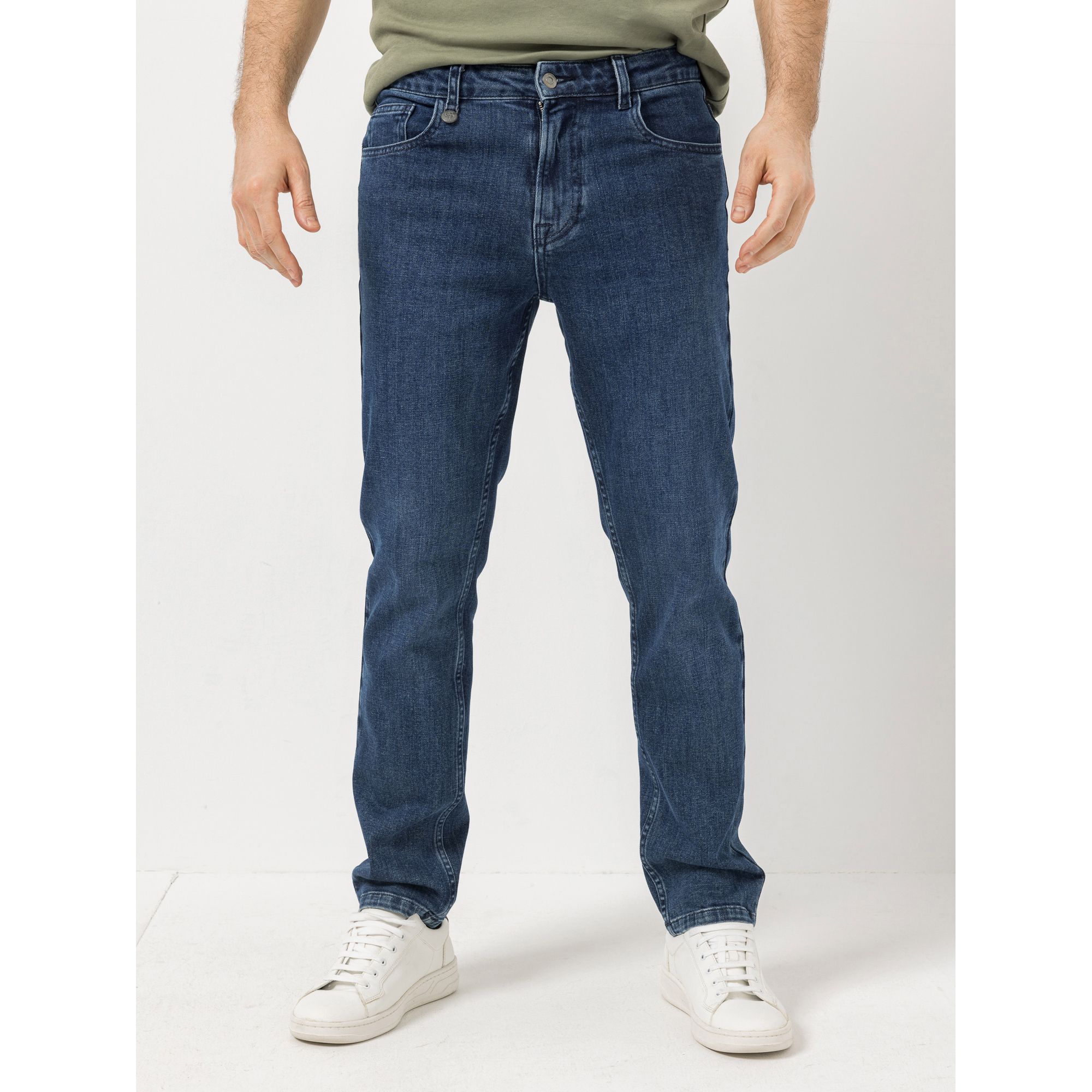 AMINATI® Herren-Jeans 5-Pocket-Style Stickerei elastische Ware