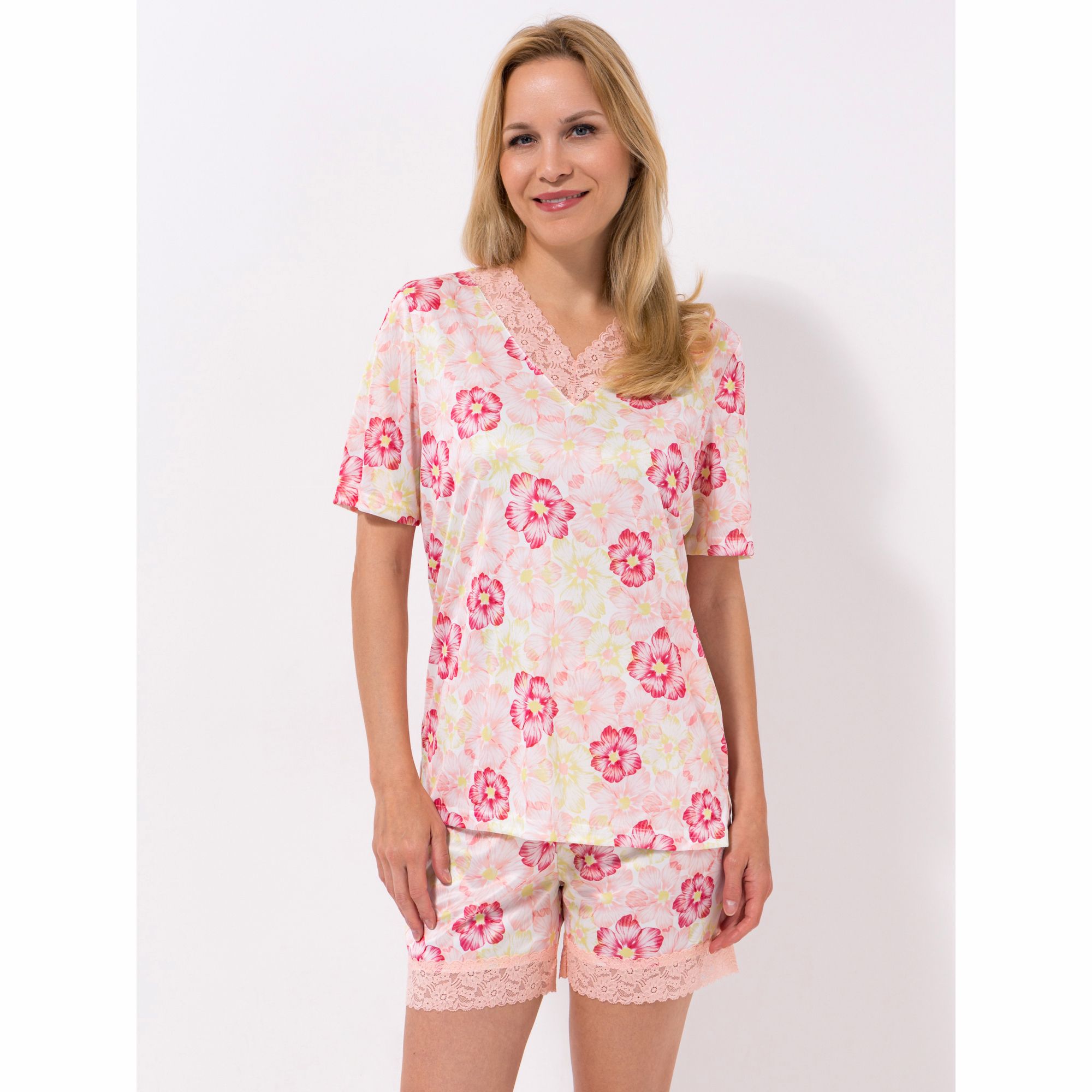 LITTLE ROSE Pyjama, 1/2-Arm Shorty Mikrofaser bedruckt