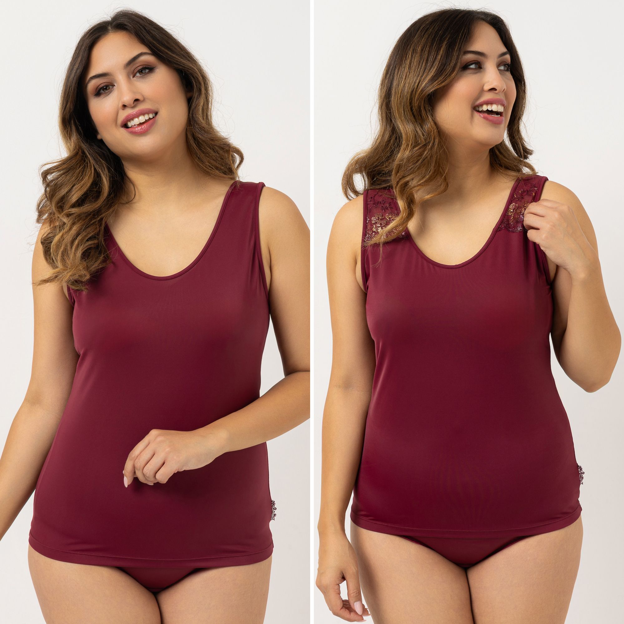 LITTLE ROSE 2 Tops Mikrofasermischung 1x Basic 1x Metallic-Details