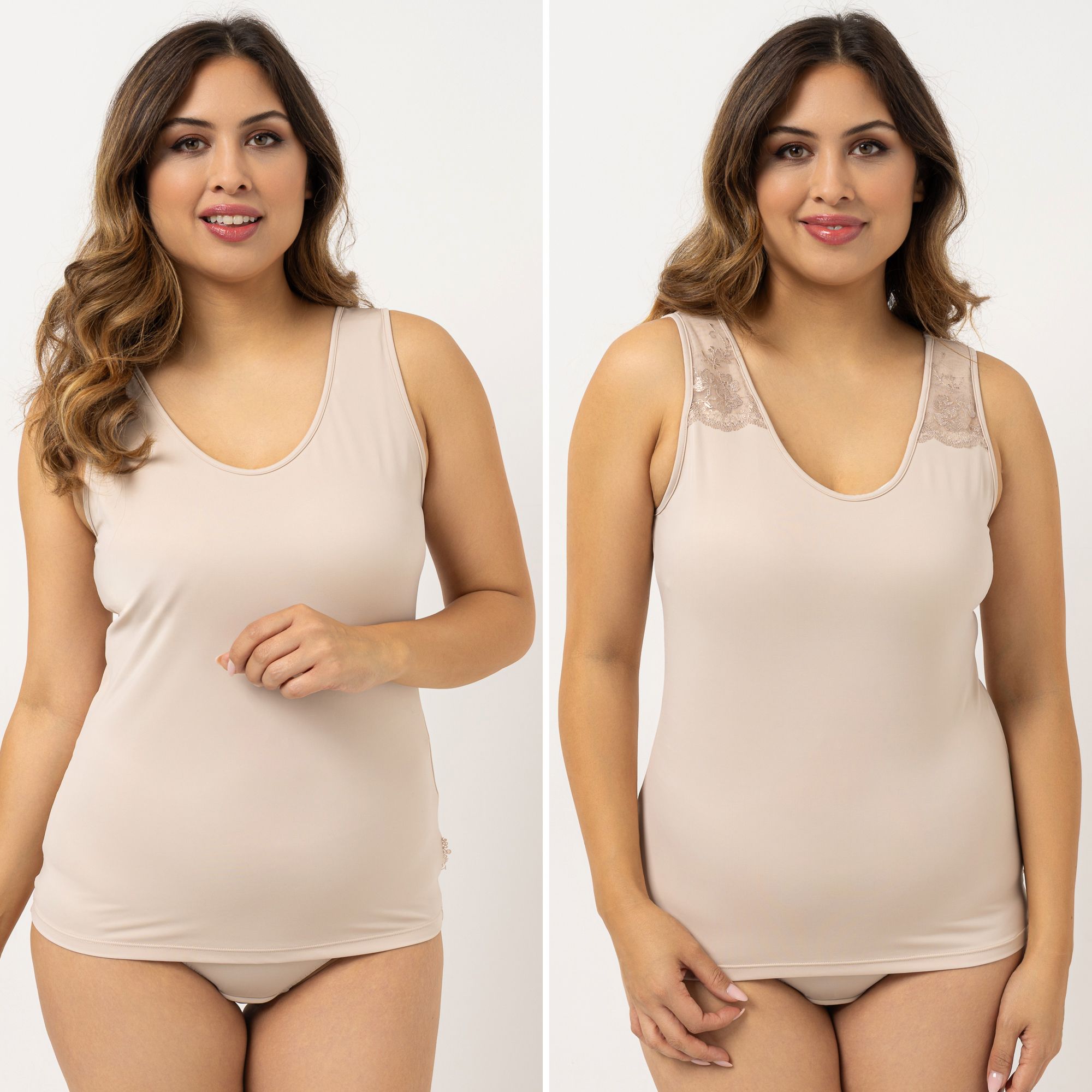 LITTLE ROSE 2 Tops Mikrofasermischung 1x Basic 1x Metallic-Details