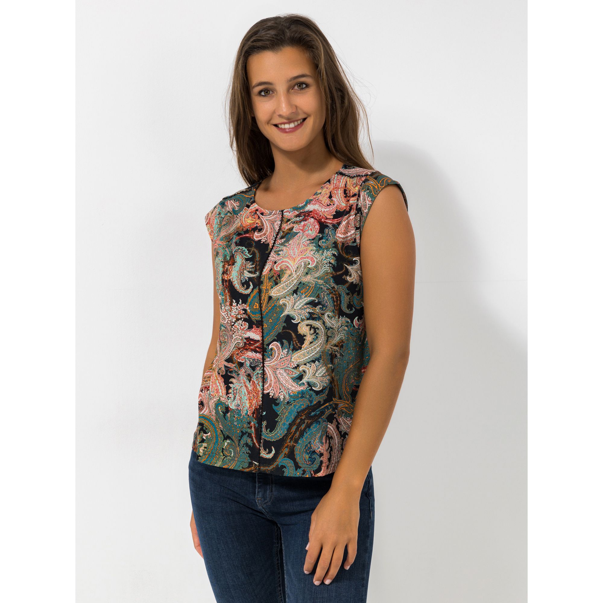 Green Cotton by Peter Hahn Shirt, ohne Arm Style Anne Sofie Rundhalsausschnitt