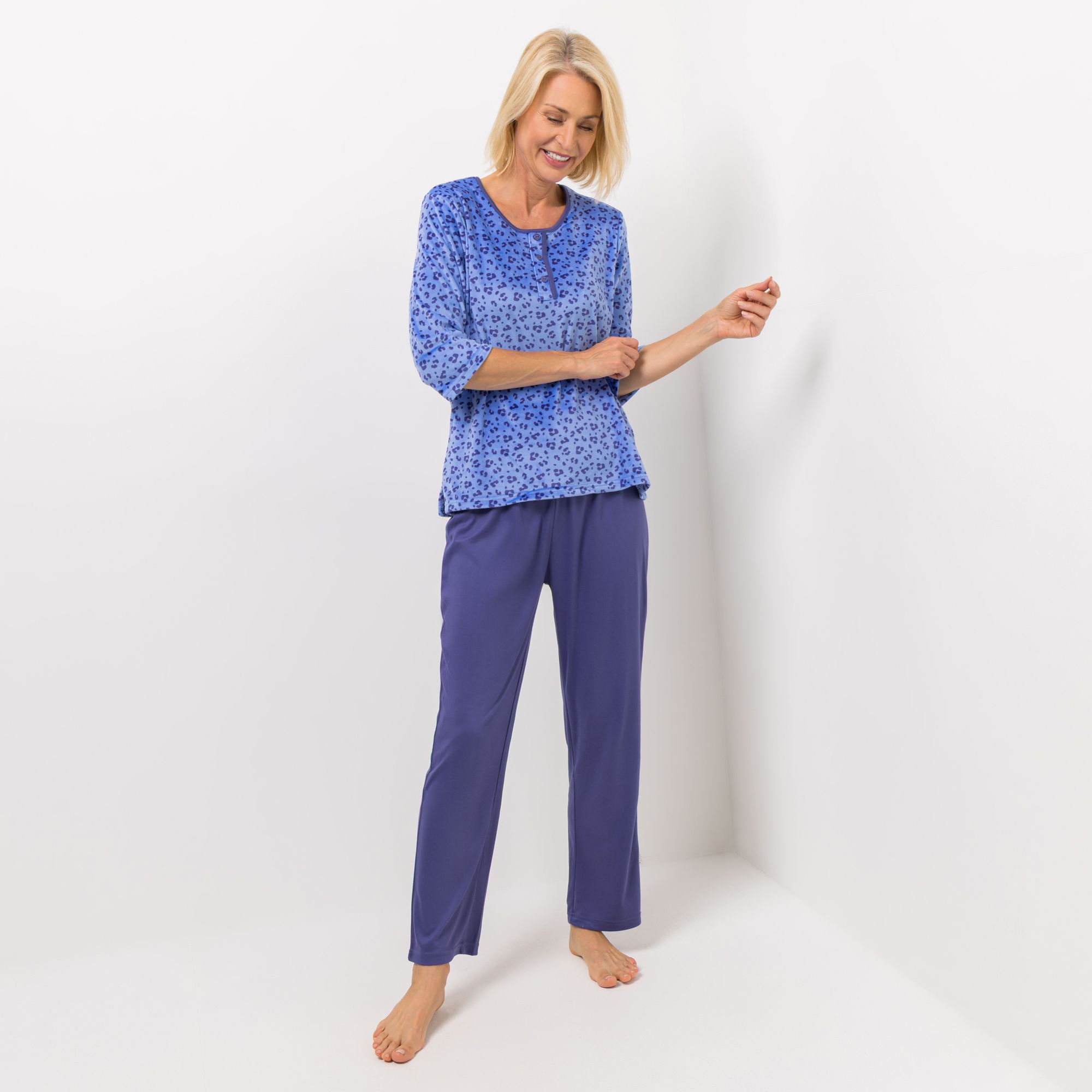 LITTLE ROSE Pyjama Mikrofaser Shirt super soft Hose Flanell