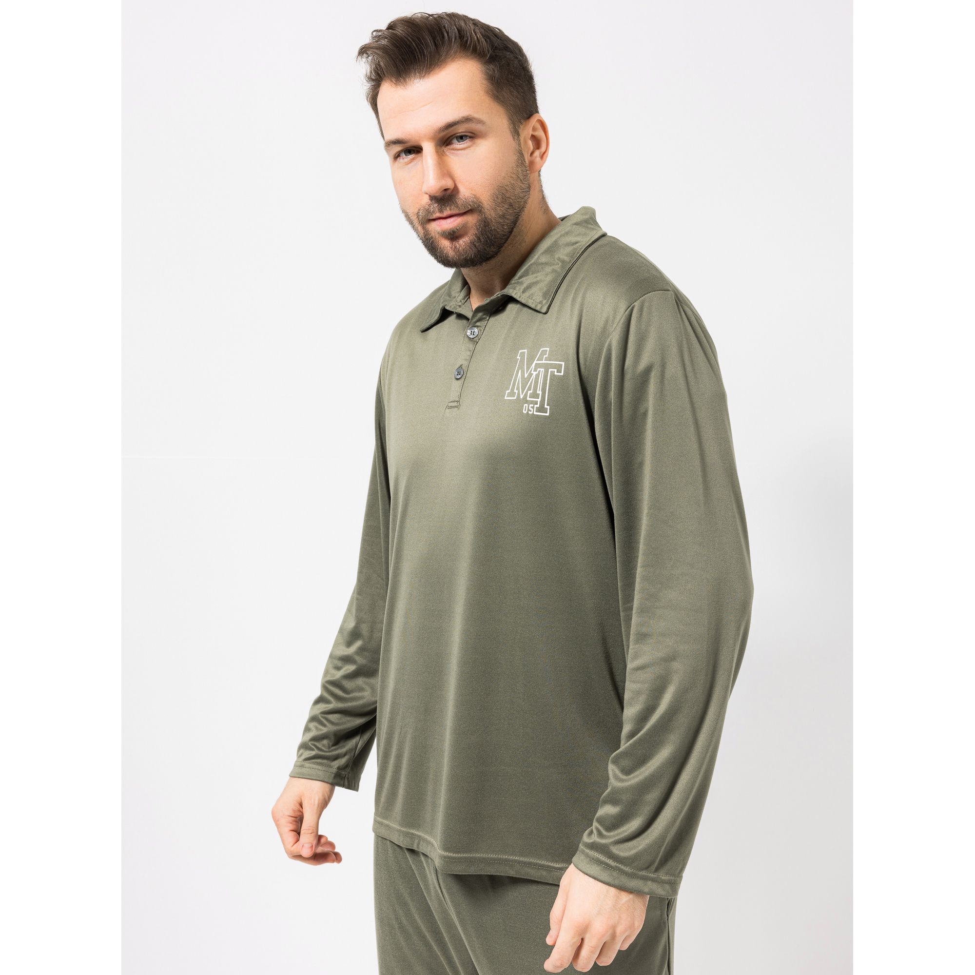 MEN'S TOUCH Shirt, 1/1-Arm Mikrofaser Polokragen Seitenschlitze