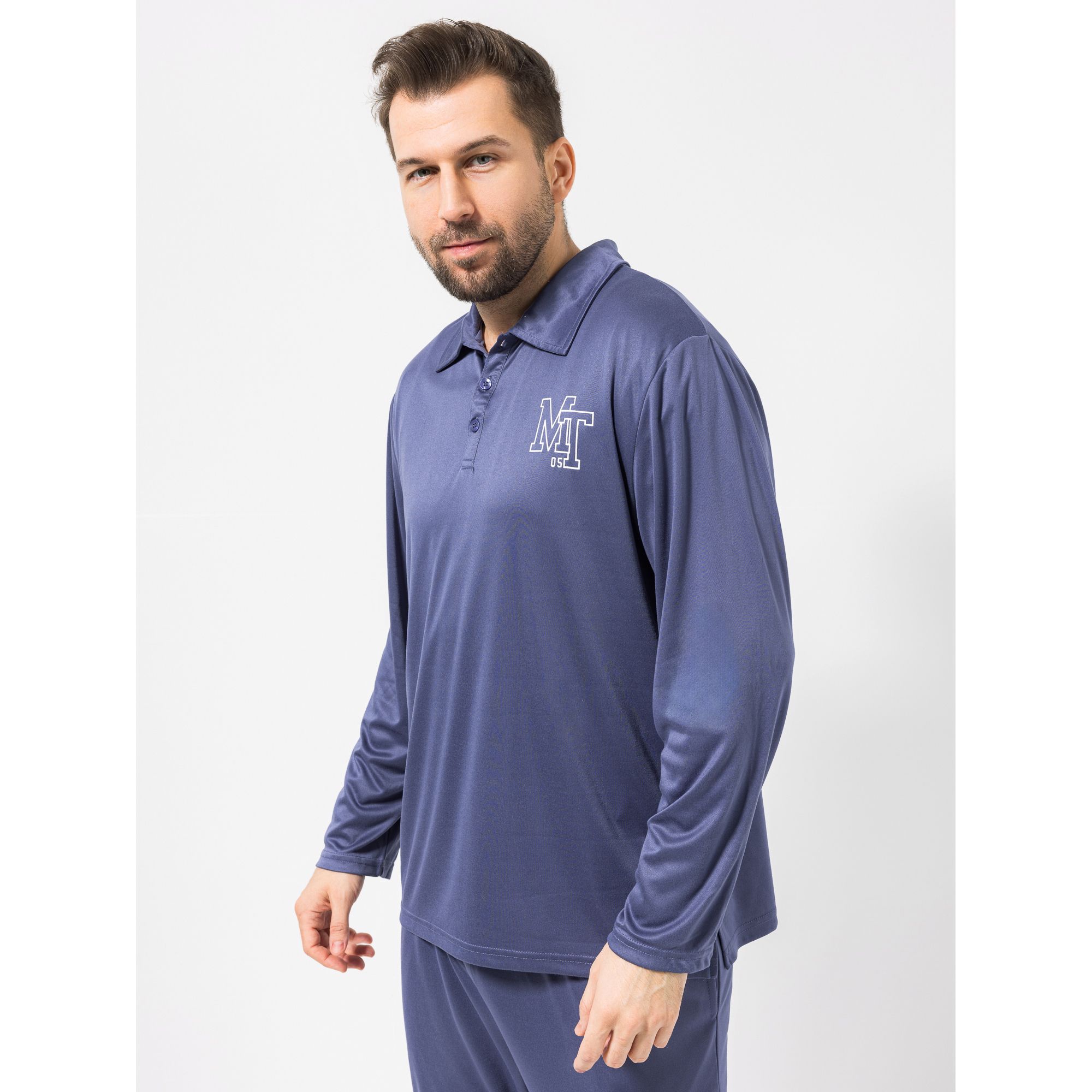 MEN'S TOUCH Shirt, 1/1-Arm Mikrofaser Polokragen Seitenschlitze