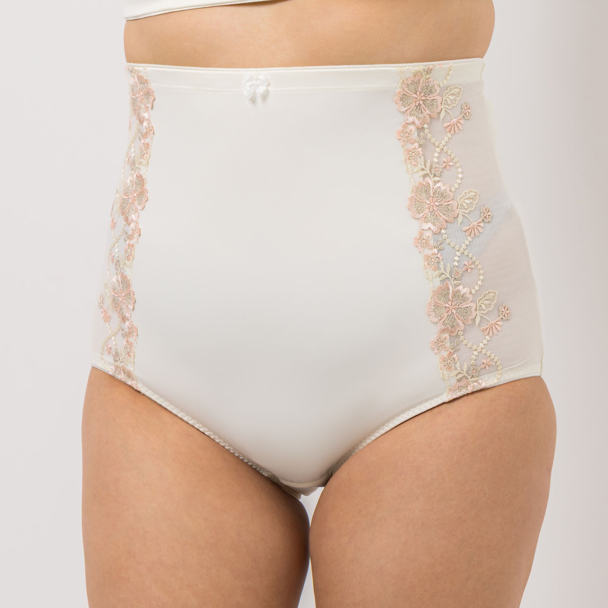 LITTLE ROSE Highwaist-Slip Mikrofaser Stickereidetail an der Seite