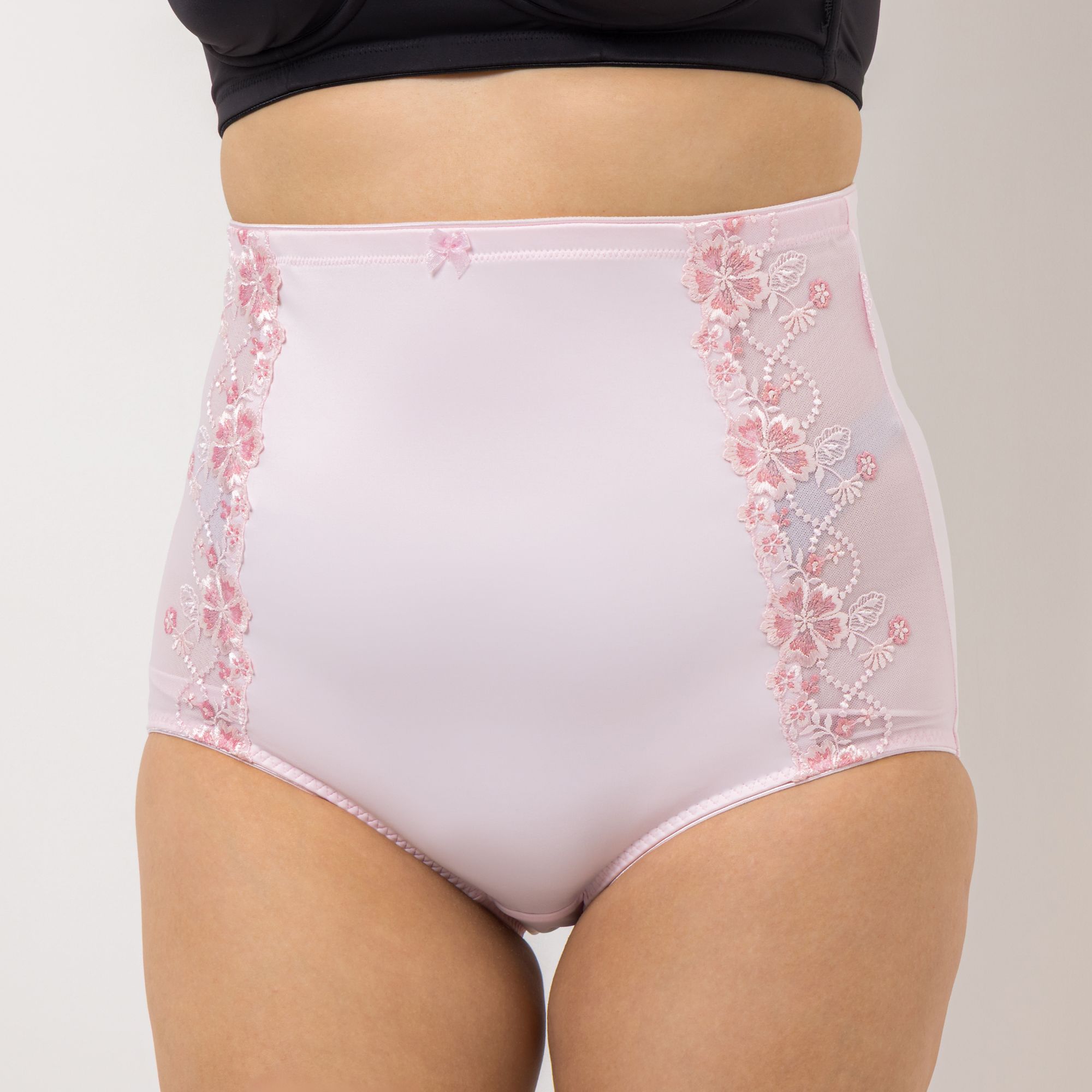 LITTLE ROSE Highwaist-Slip Mikrofaser Stickereidetail an der Seite
