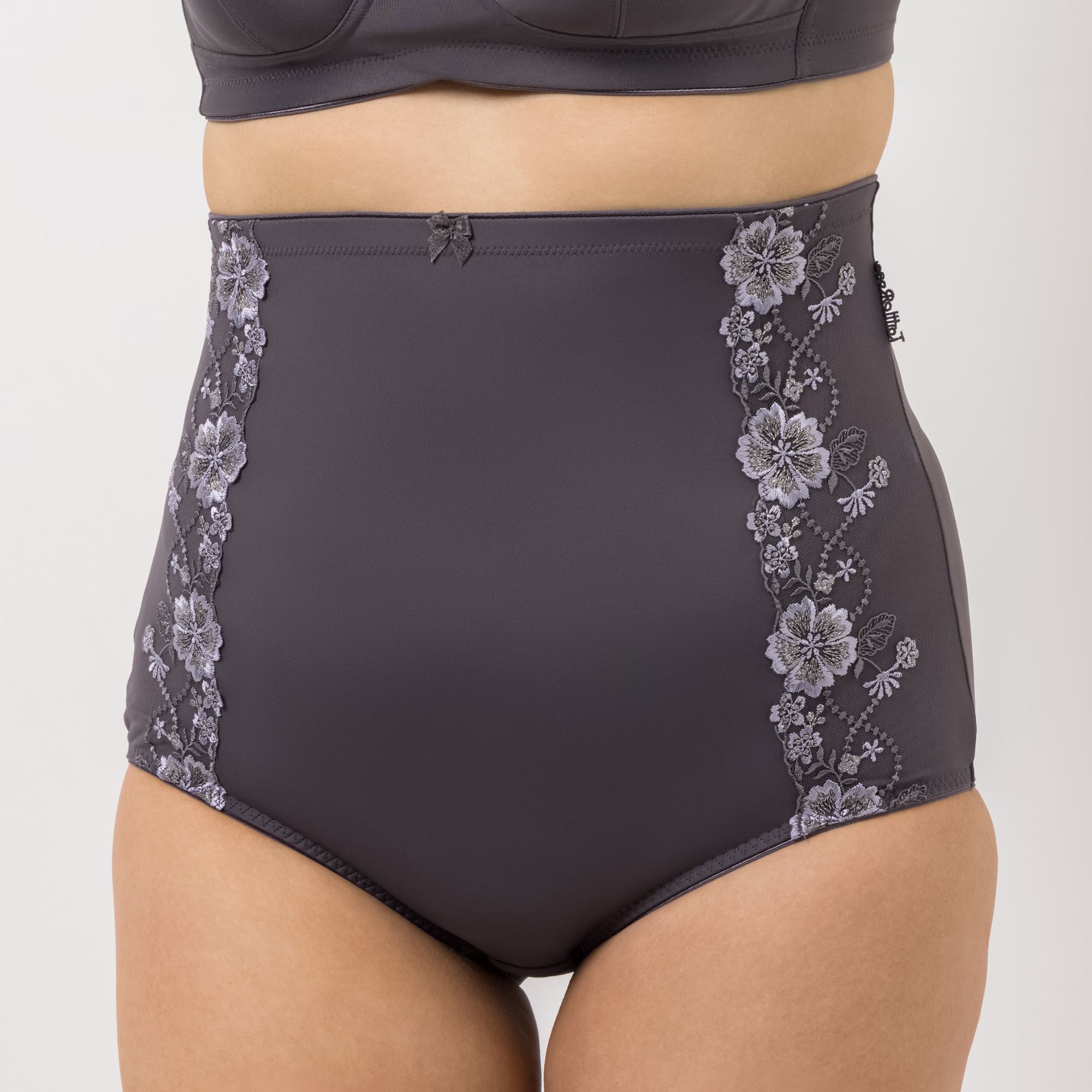 LITTLE ROSE Highwaist-Slip Mikrofaser Stickereidetail an der Seite