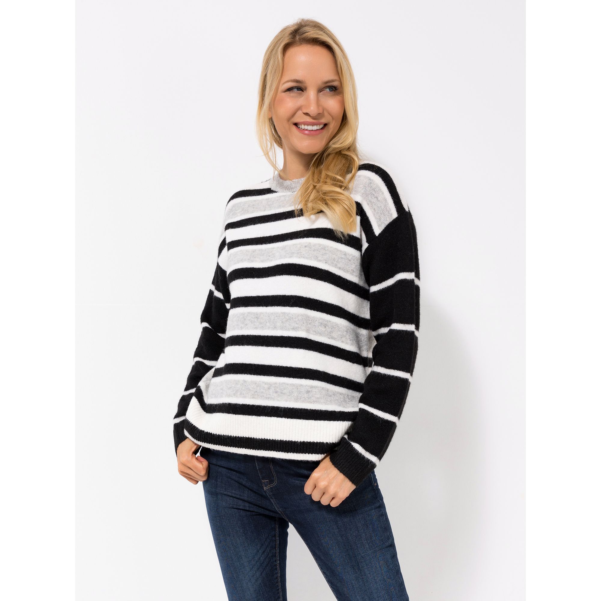 LOVELY SISTERS® Pullover 1/1-Arm Rundhalsausschnitt gestreift