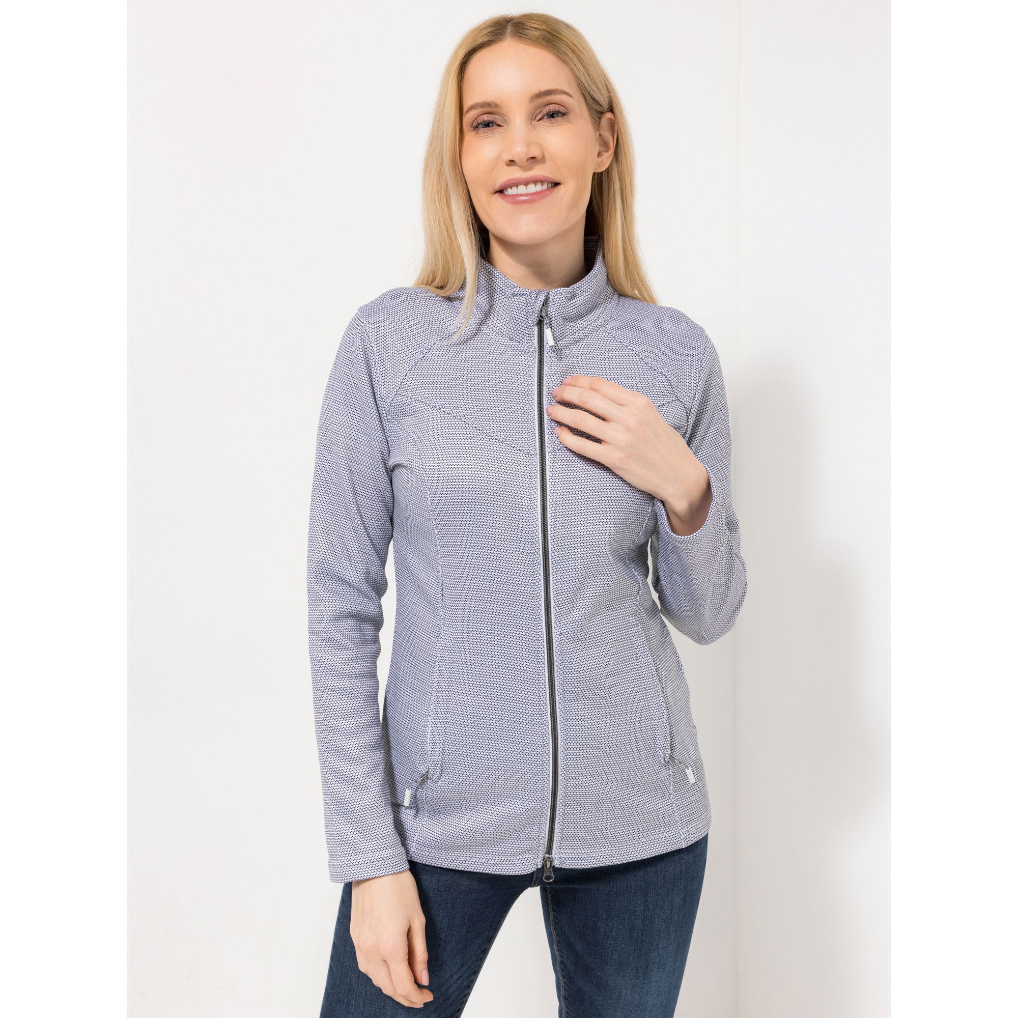 CENTIGRADE Strickfleecejacke 2-Wege-Zipper Eingrifftaschen mit Reißverschluss