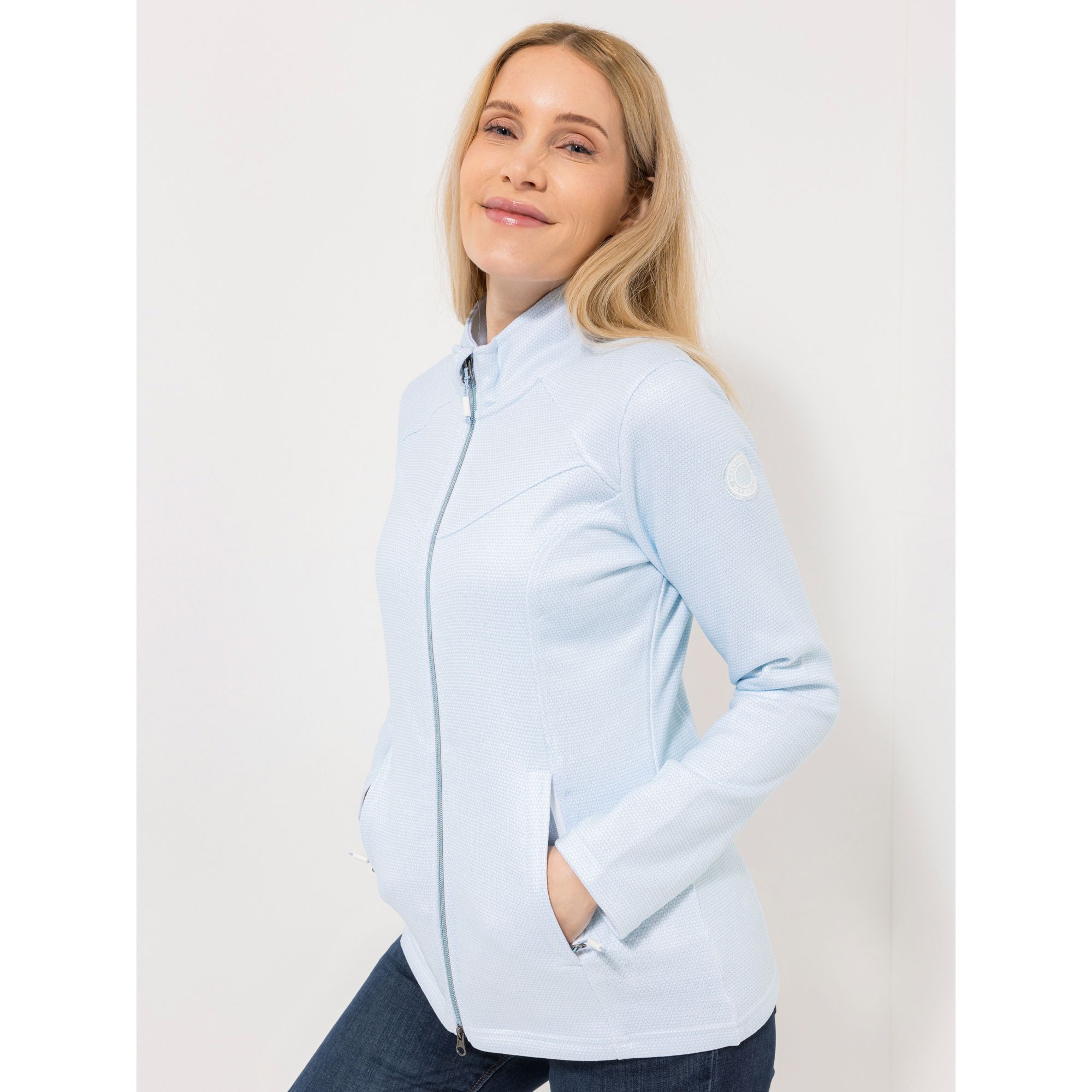 CENTIGRADE Strickfleecejacke 2-Wege-Zipper Eingrifftaschen mit Reißverschluss