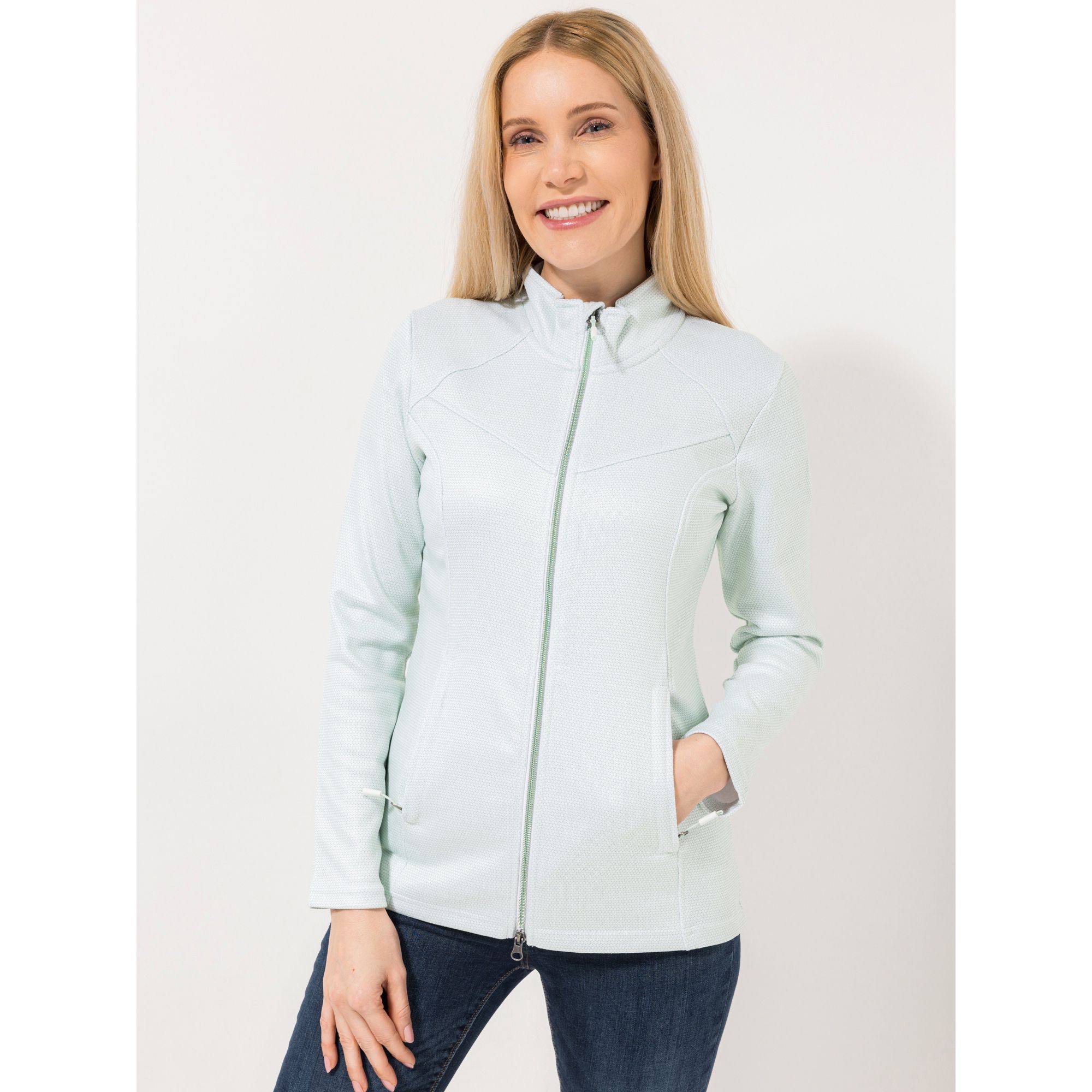 CENTIGRADE Strickfleecejacke 2-Wege-Zipper Eingrifftaschen mit Reißverschluss