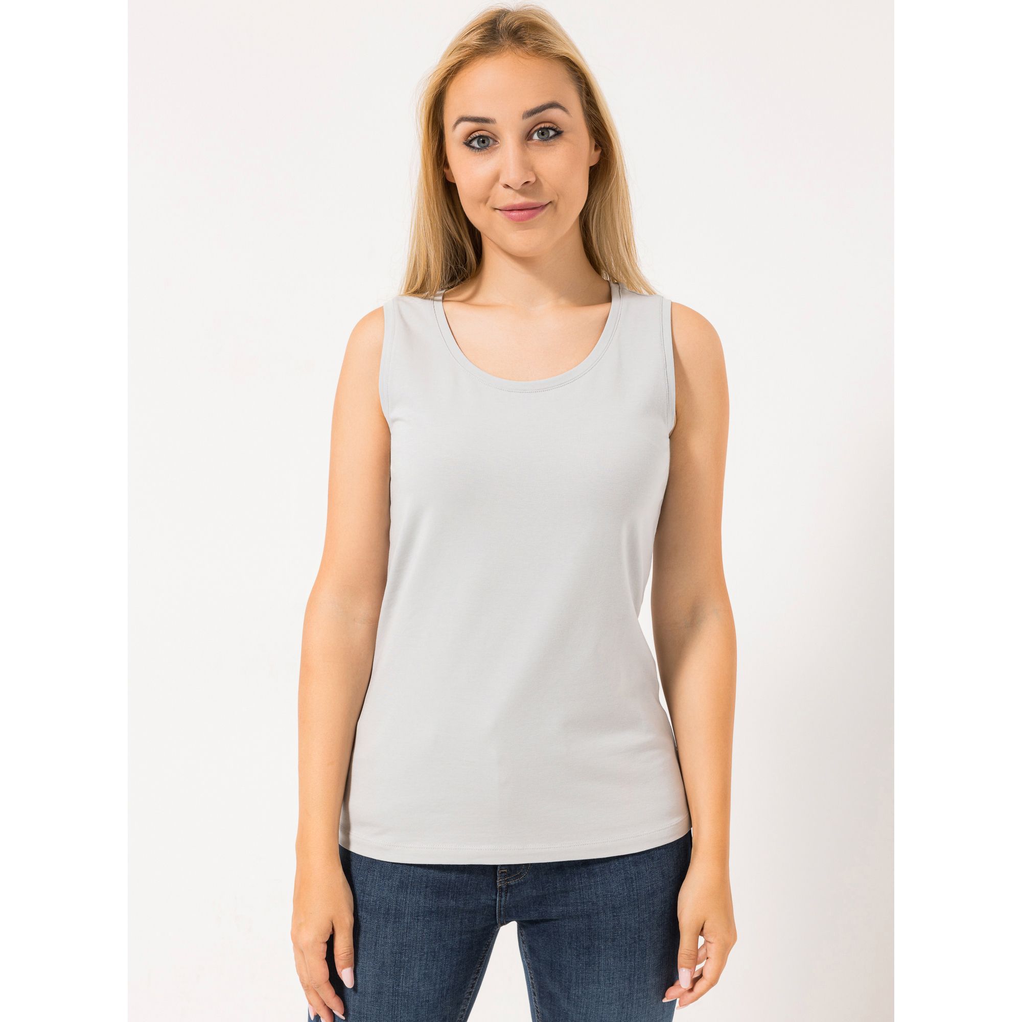 VIA MILANO Top Rundhalsausschnitt uni figurbetont