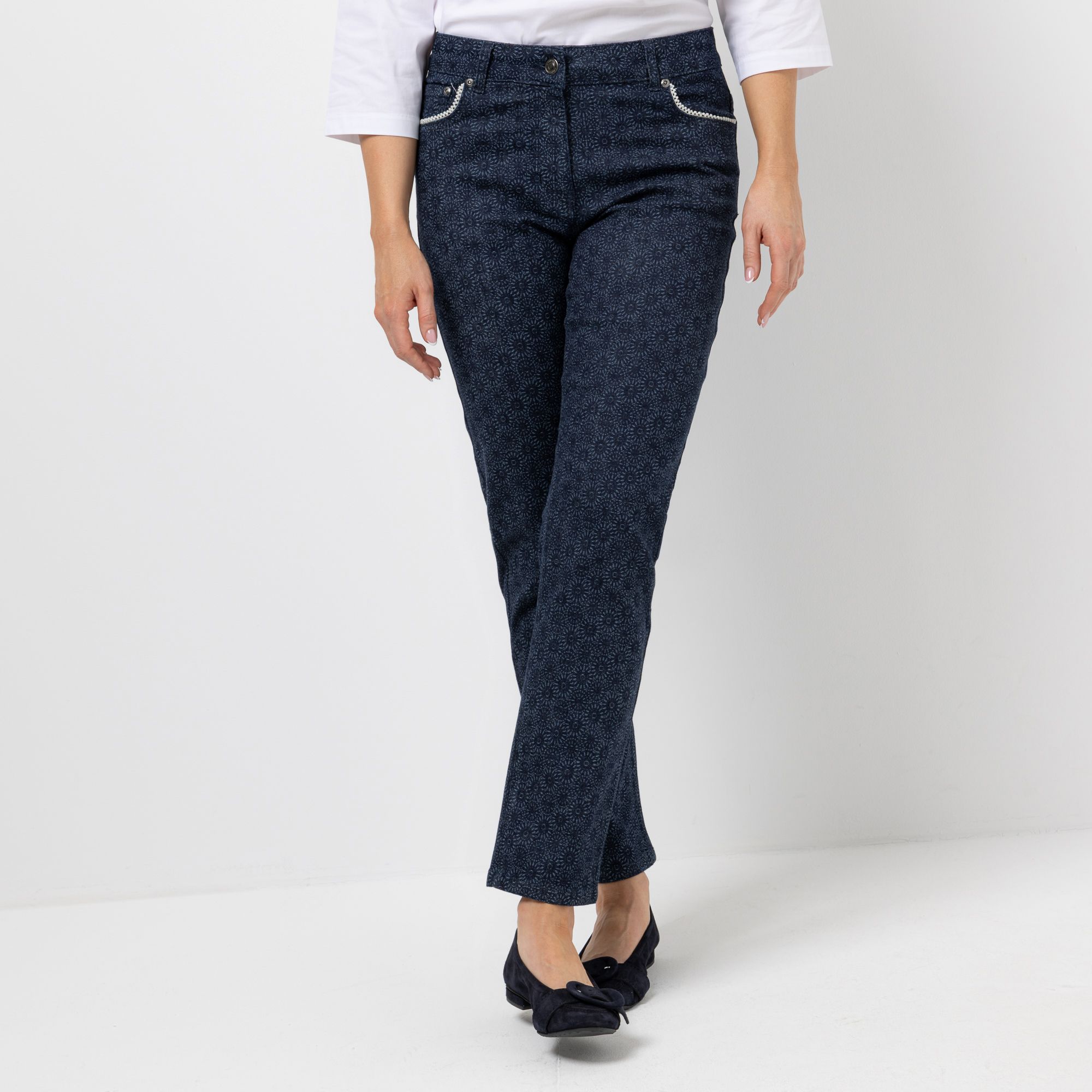 AMINATI® Hose, knöchellang Allover-Druck Logo-Details Perlen-Details