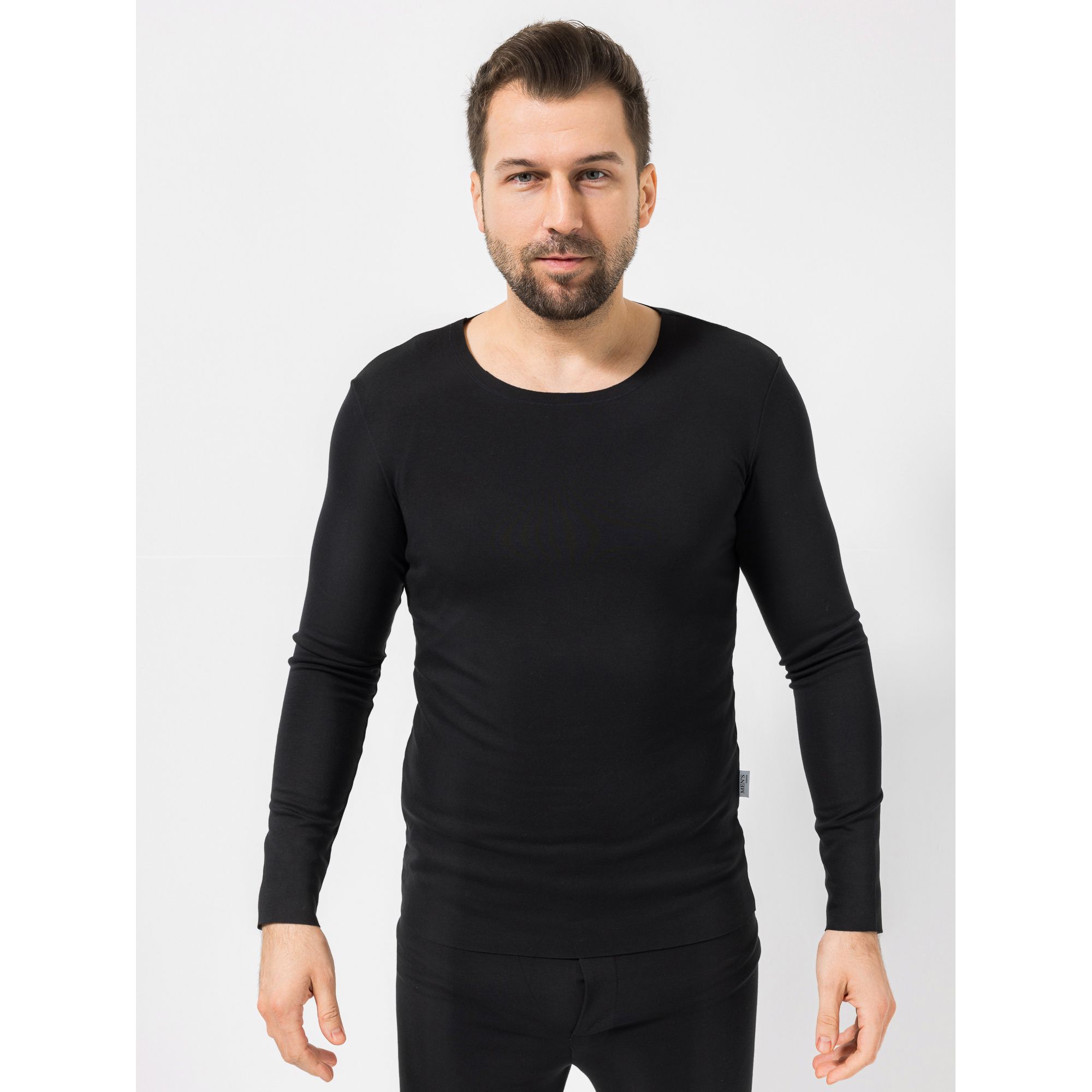 MEN'S TOUCH Unterhemd, 1/1-Arm Mikrofasermischung Winterwäsche Rundhalsausschnitt