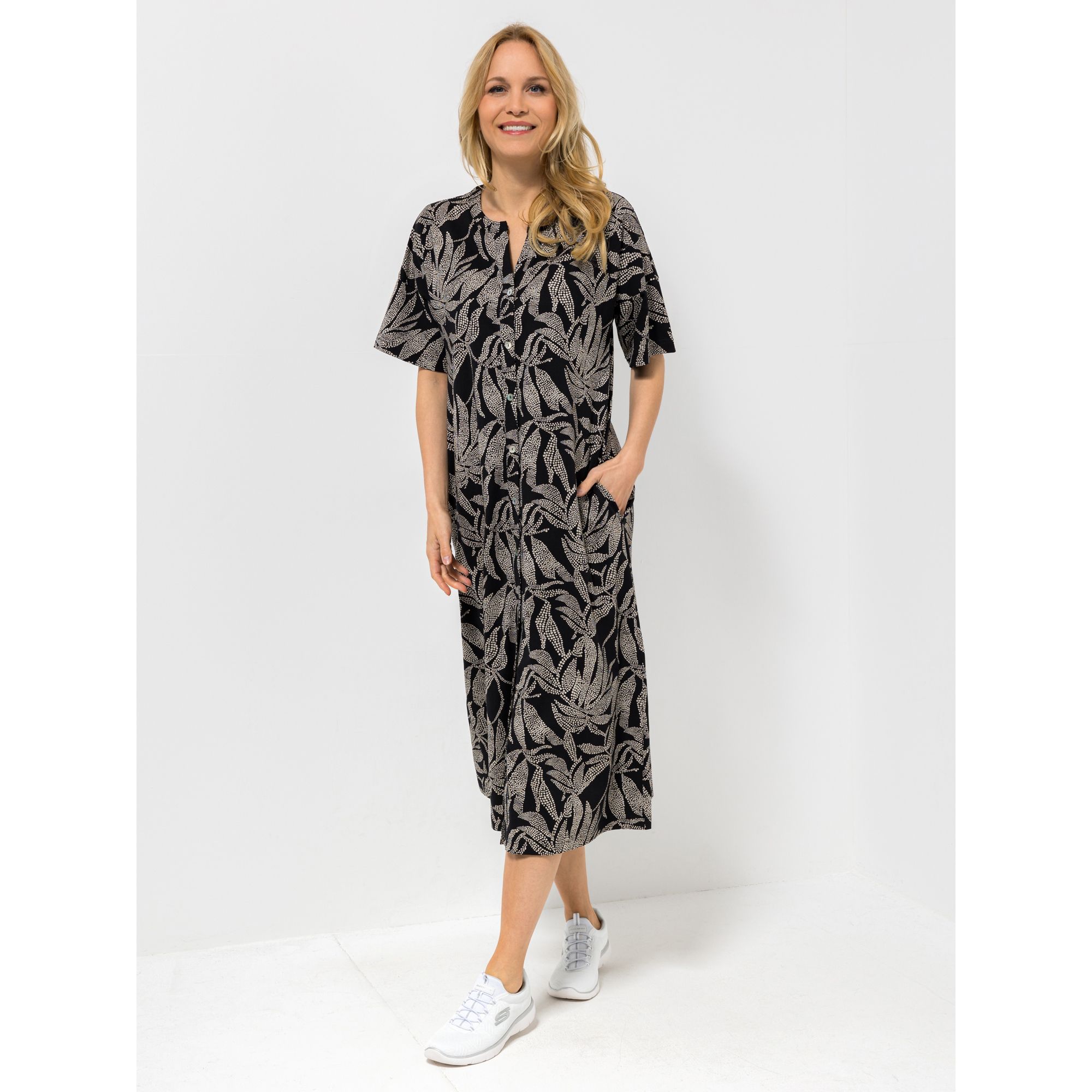 Green Cotton by Peter Hahn Kleid, 1/2-Arm Style Dorthe V-Ausschnitt