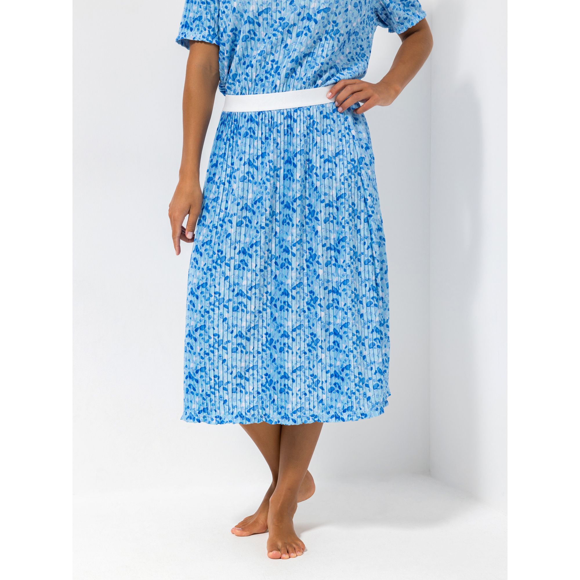 JERYMOOD HOMEWEAR Rock, Midi-Länge Mikrofaser Plissee-Optik bedruckt