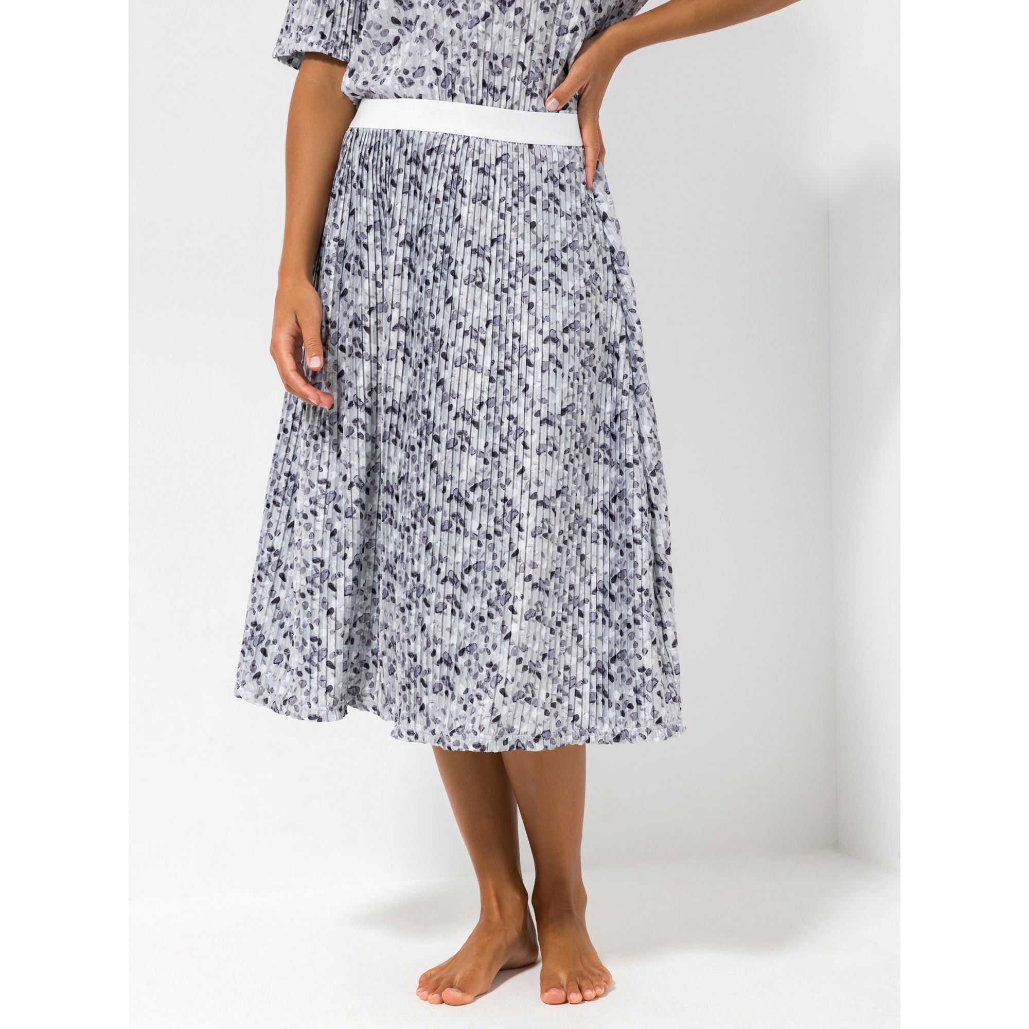 JERYMOOD HOMEWEAR Rock, Midi-Länge Mikrofaser Plissee-Optik bedruckt