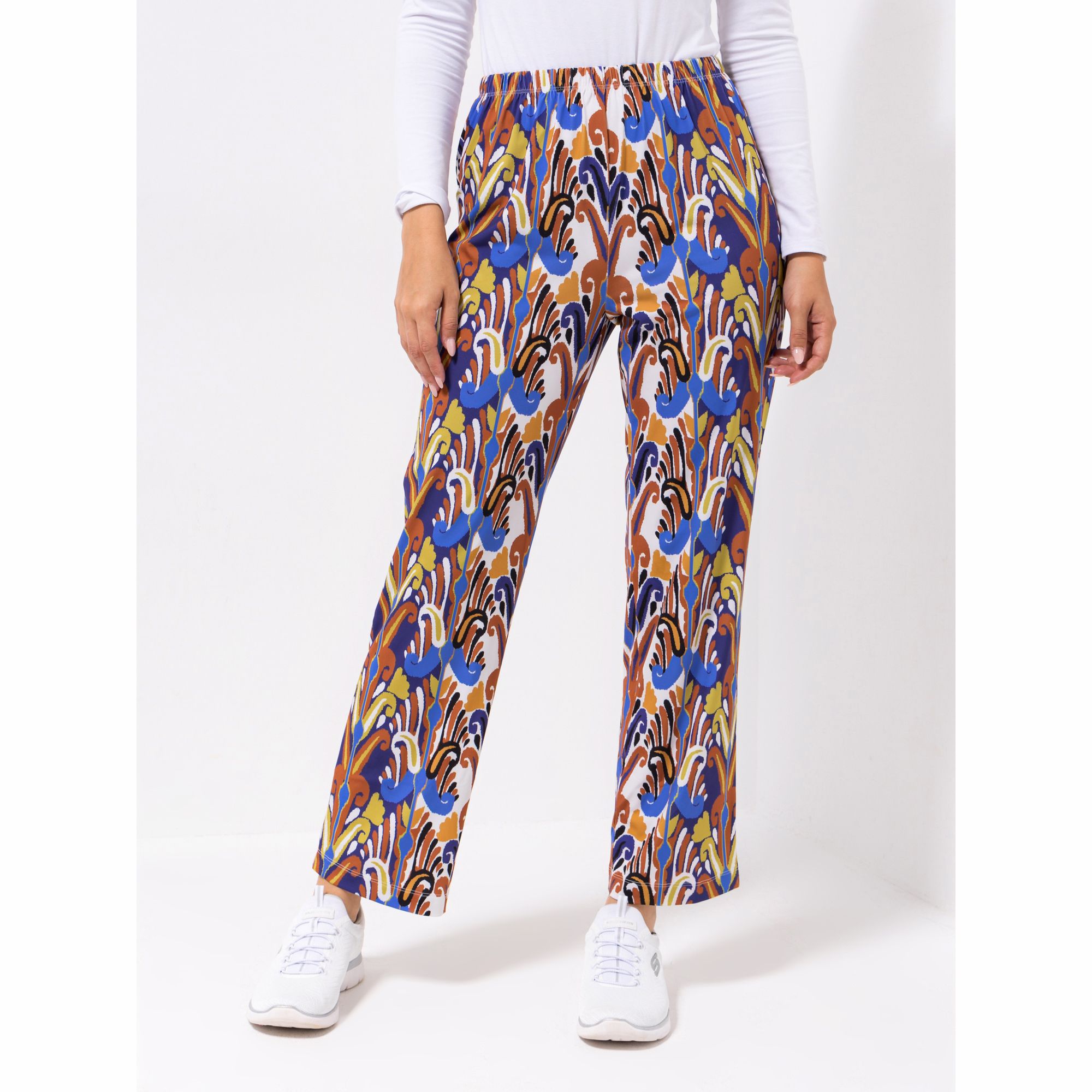 IN-PRINT Hose, 1/1-Hose Rundumdehnbund gerades Bein elastische Ware