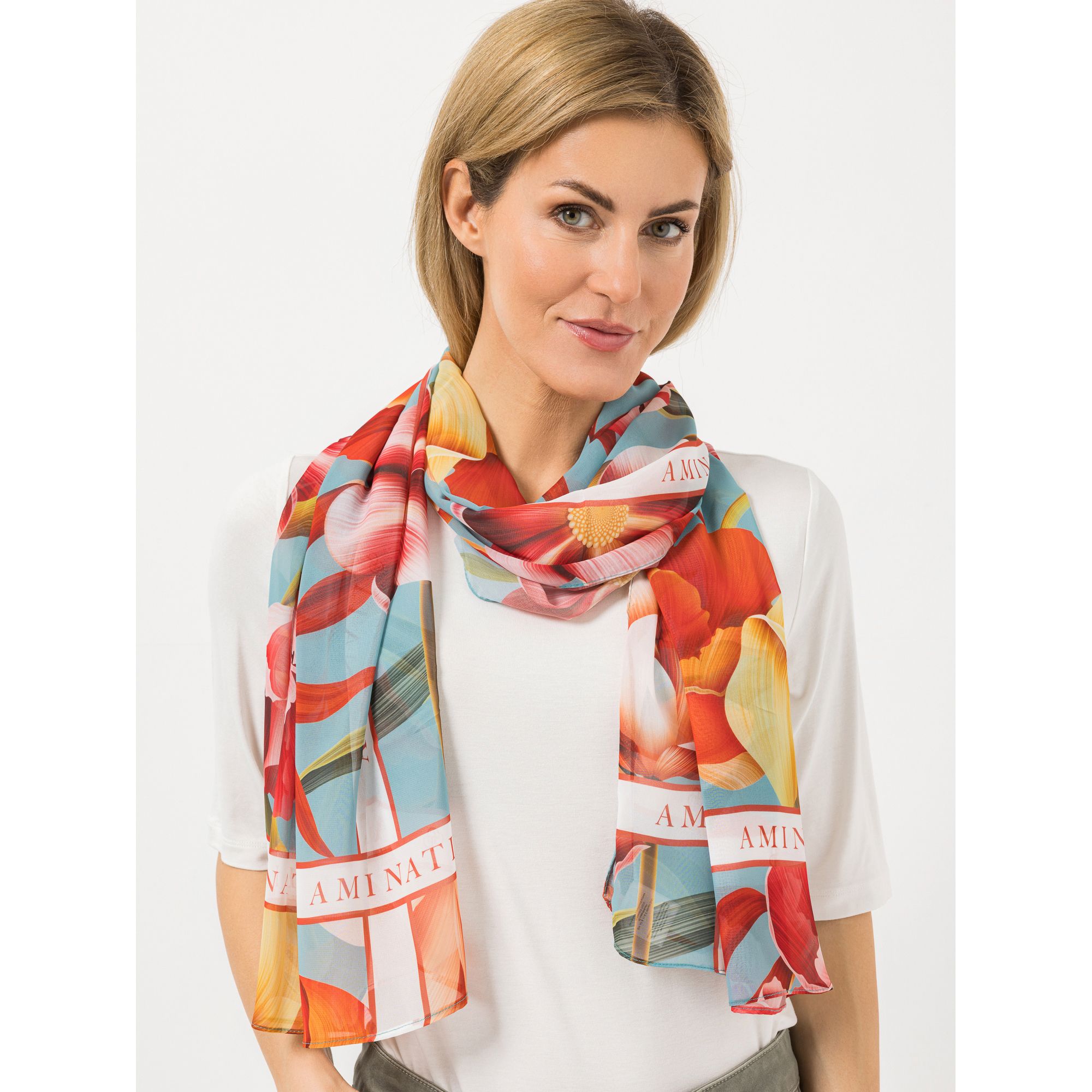 AMINATI® Schal Chiffon floral-gemustert ca. 70 x 180 cm