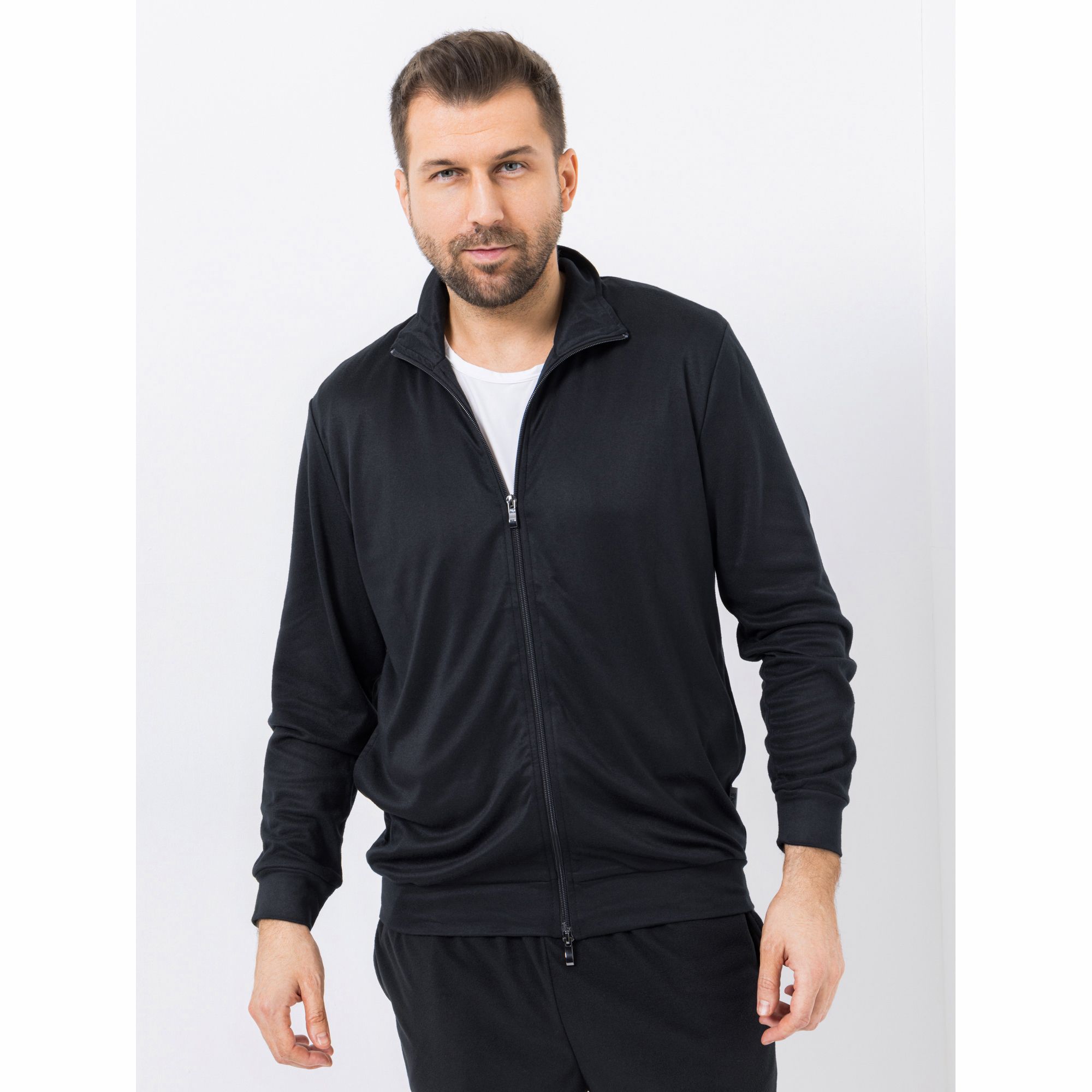 MEN'S TOUCH Jacke, 1/1-Arm 2-Wege-Reißverschluss Seitentaschen Stehkragen